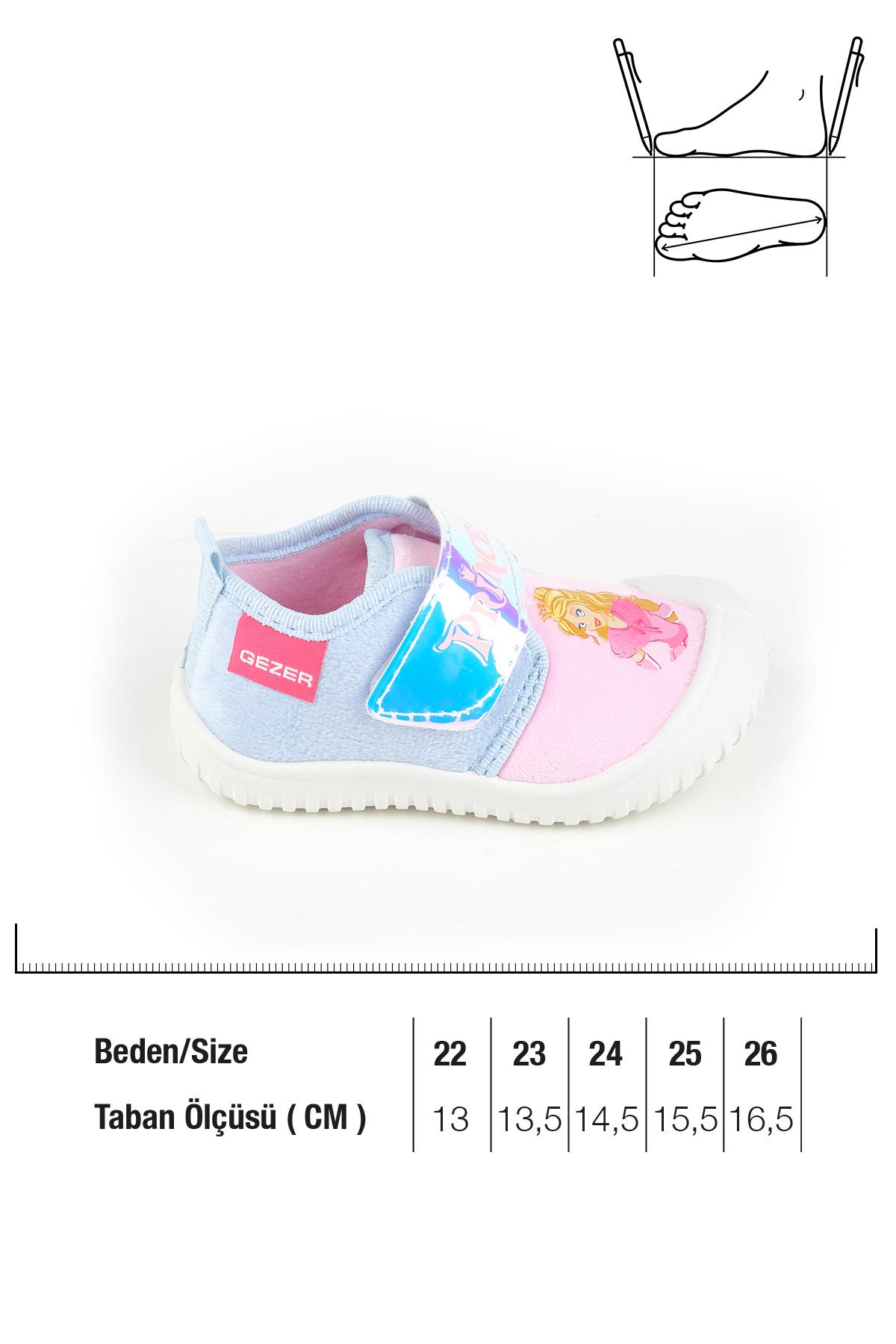 03077 Kız Çocuk Günlük Cırtlı Panduf Ev Kreş Ayakkabı - Görsel 3