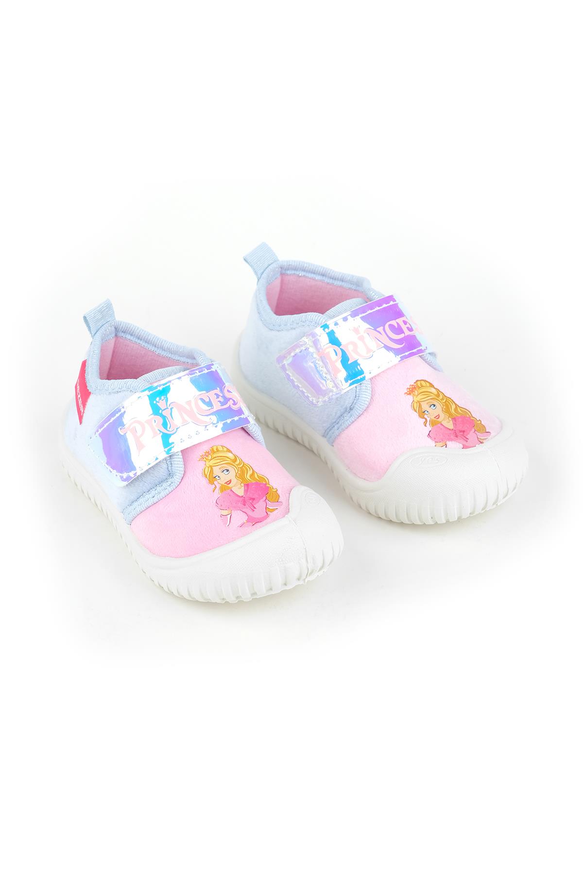 03077 Kız Çocuk Günlük Cırtlı Panduf Ev Kreş Ayakkabı - Görsel 4