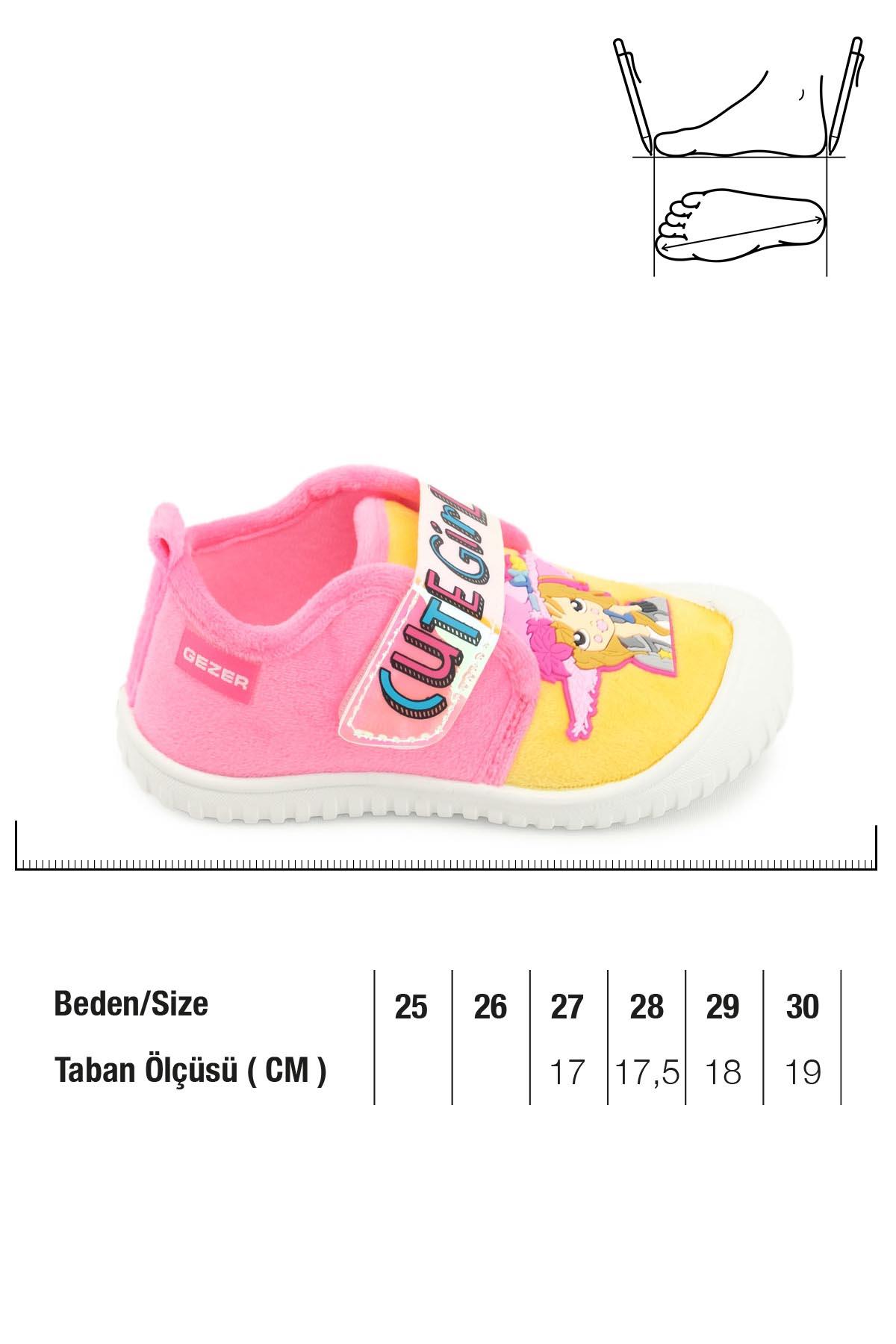 03377 Kız Çocuk Günlük Cırtlı Panduf Kreş Ayakkabı - Görsel 3