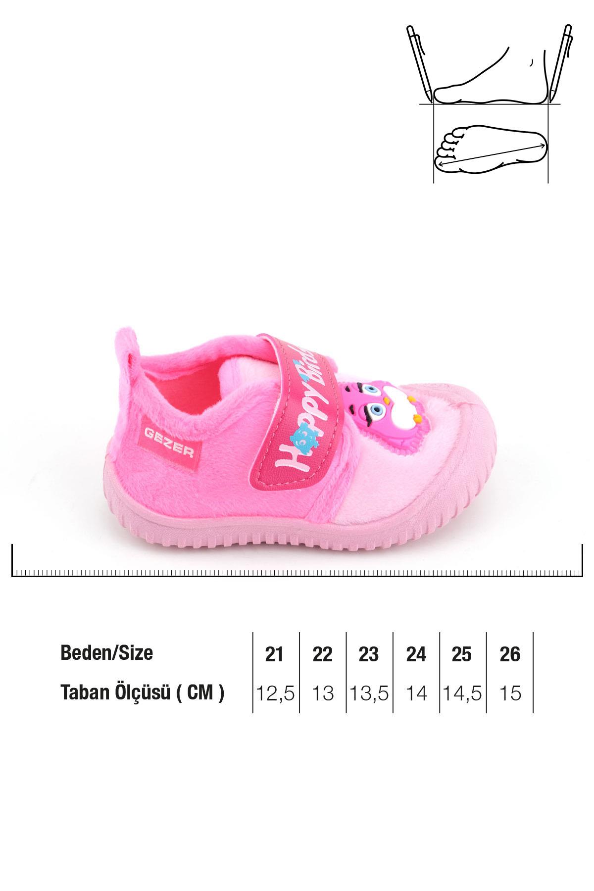 03368 Kız Çocuk Günlük Cırtlı Panduf Kreş Ayakkabı - Görsel 4