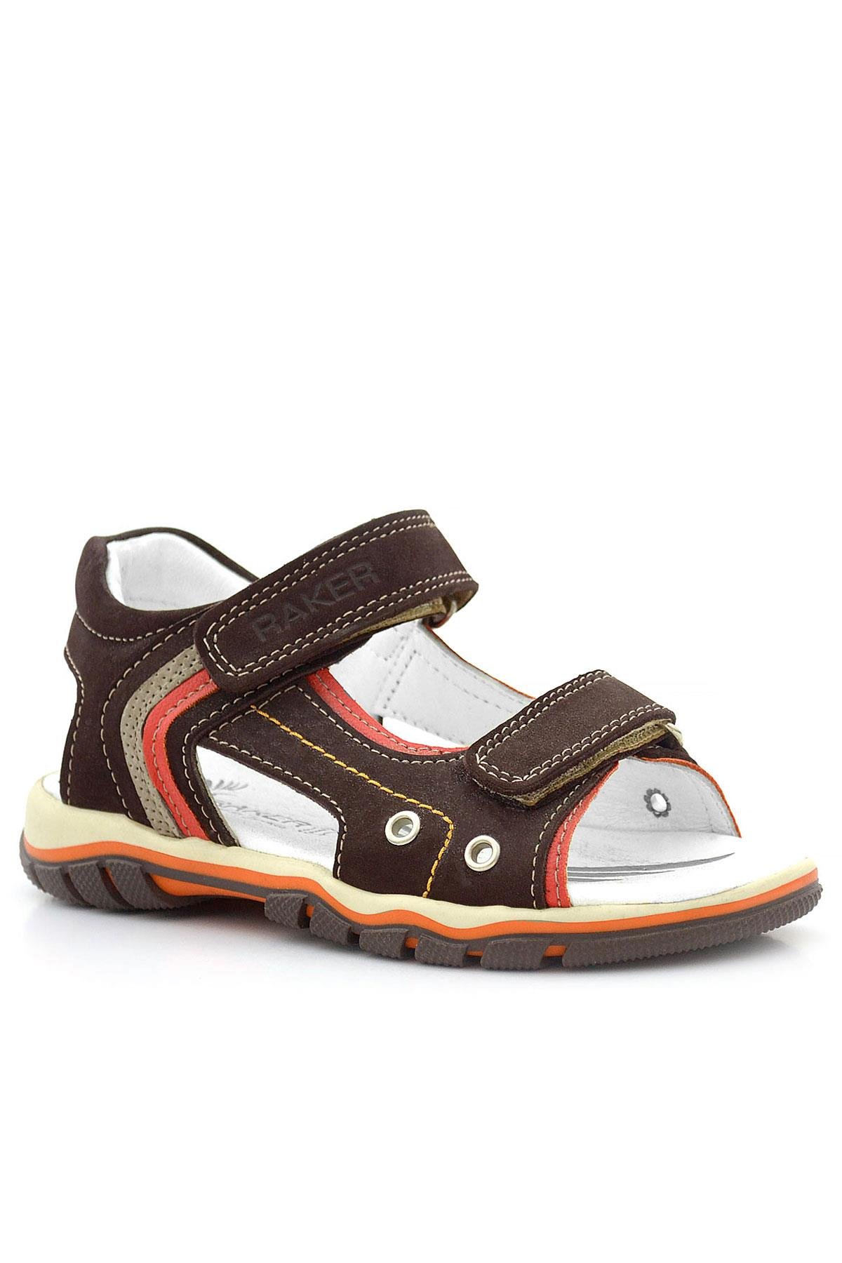 Hakiki Deri Kahverengi Cırtlı Erkek Çocuk Sandalet - Görsel 2