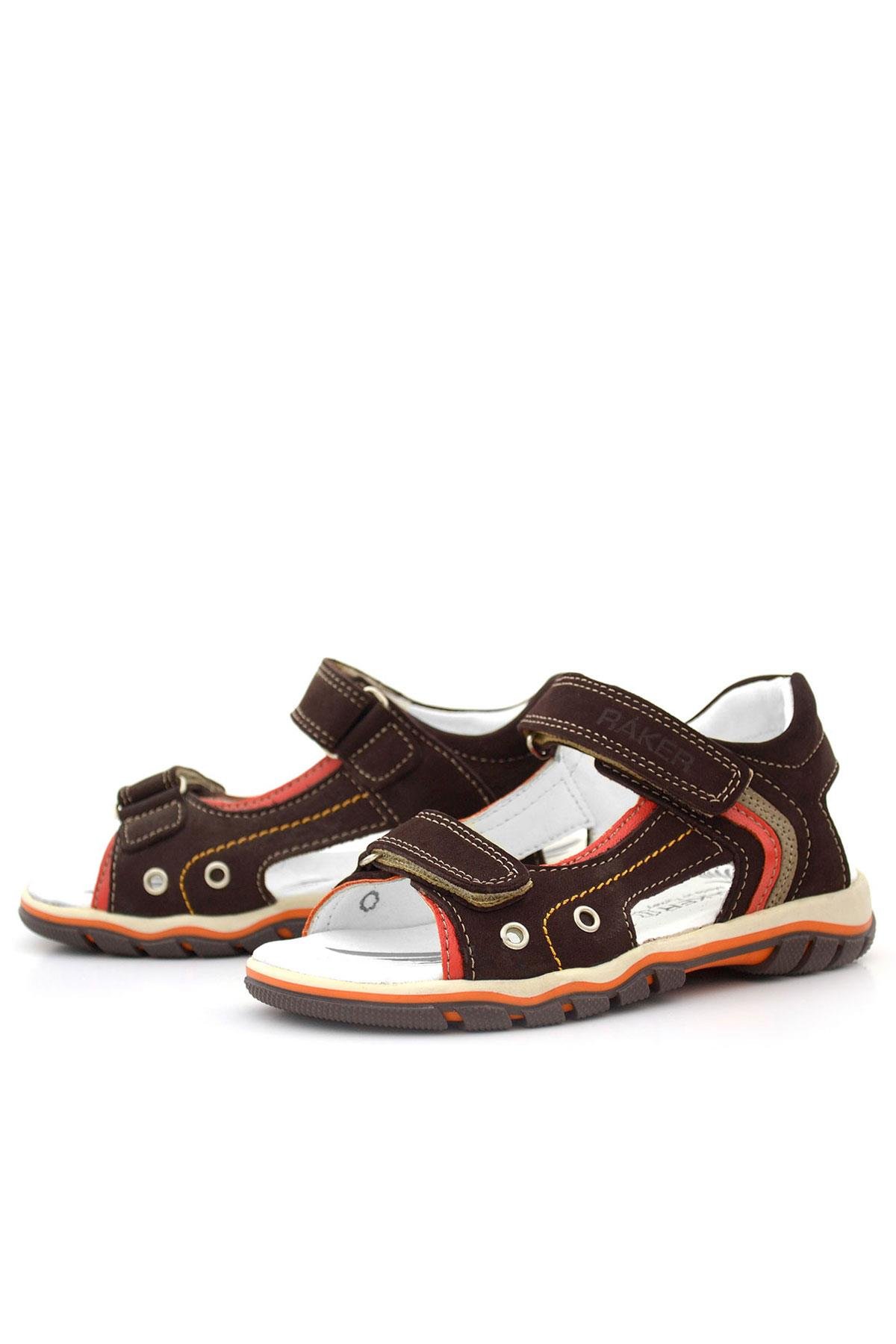 Hakiki Deri Kahverengi Cırtlı Erkek Çocuk Sandalet - Görsel 6