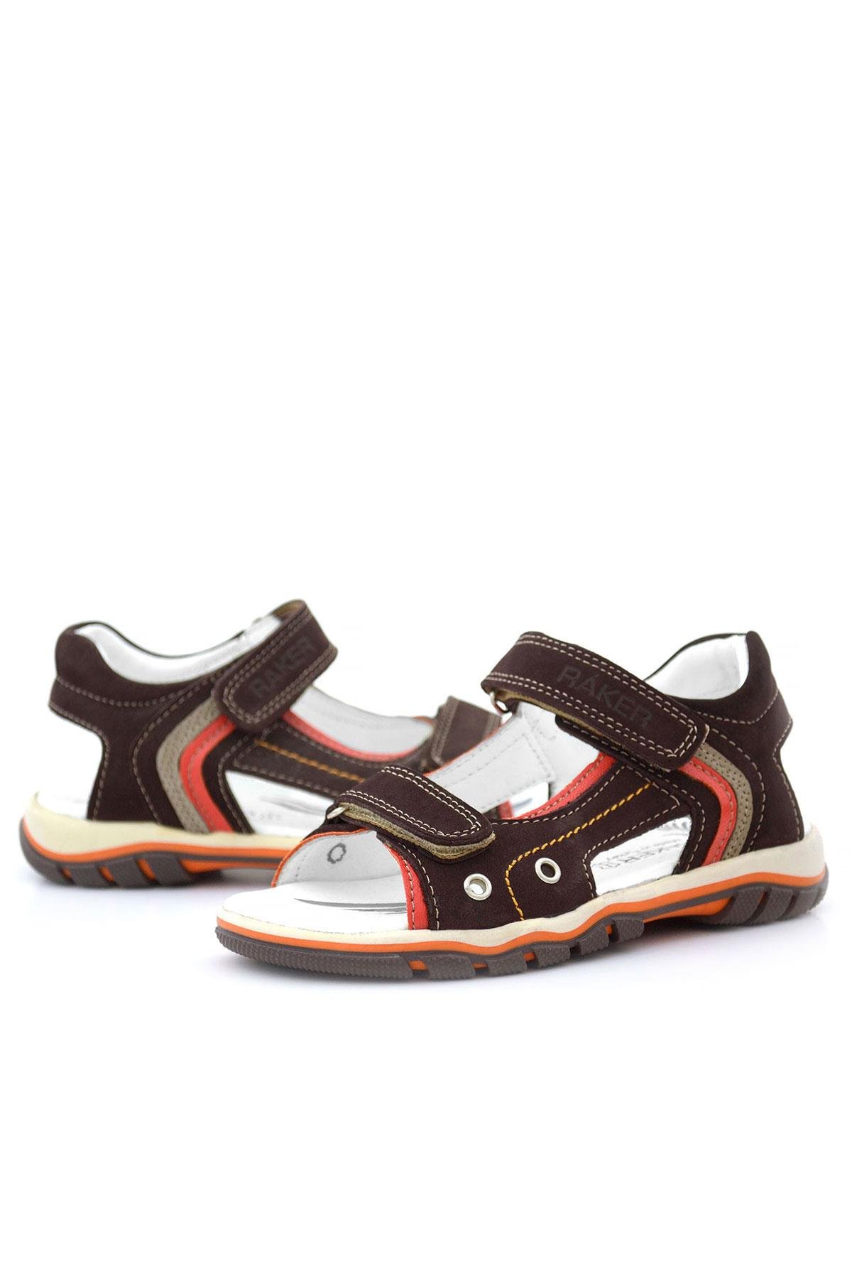 Hakiki Deri Kahverengi Cırtlı Erkek Çocuk Sandalet - Görsel 8