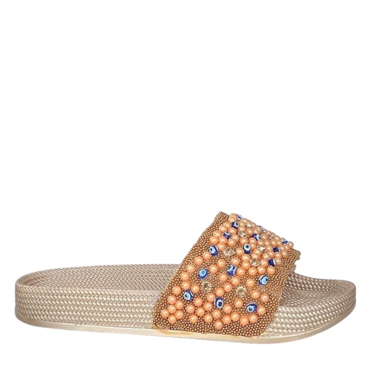 Kadın Boncuklu Günlük Terlik ALTIN - Görsel 4