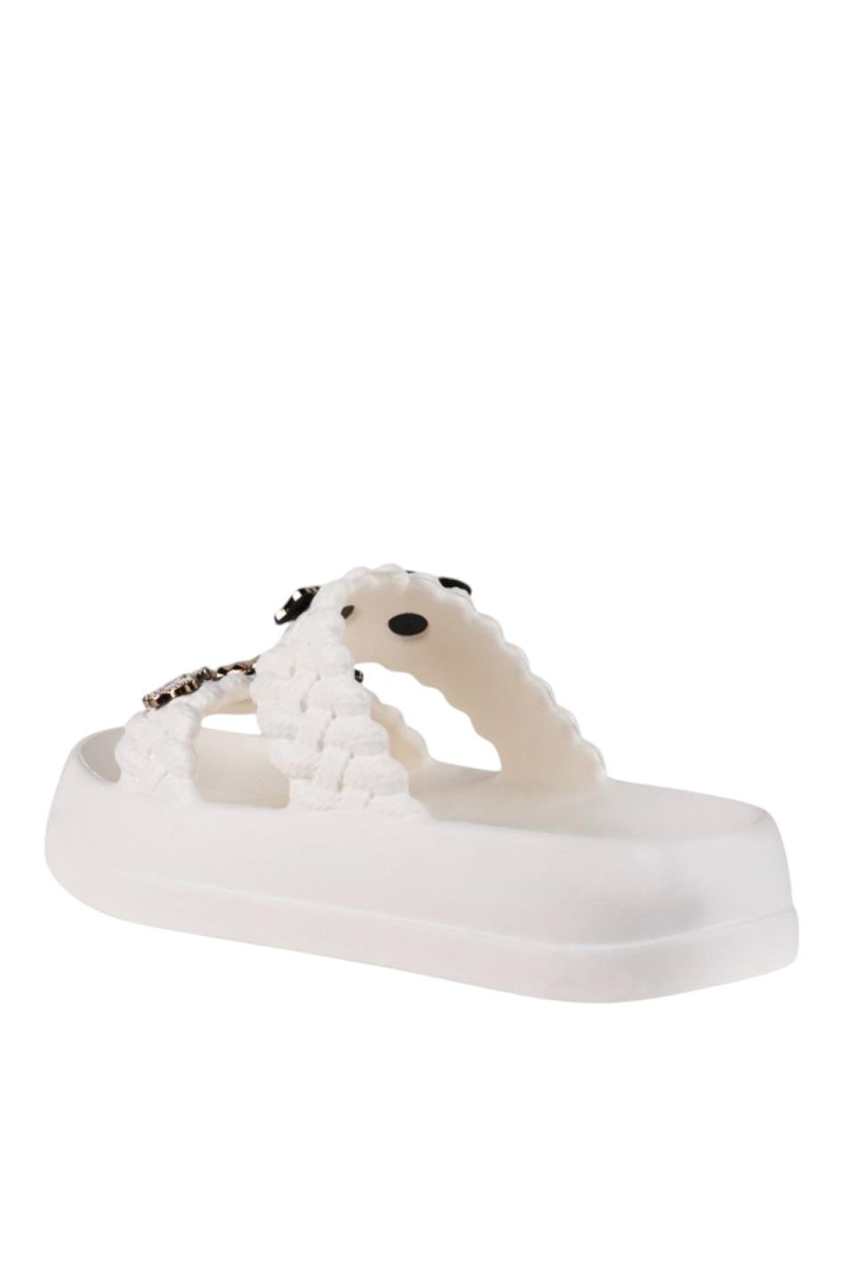 Kadın Taşlı Şık Rahat Konforlu Günlük Terlik BEYAZ - Görsel 4