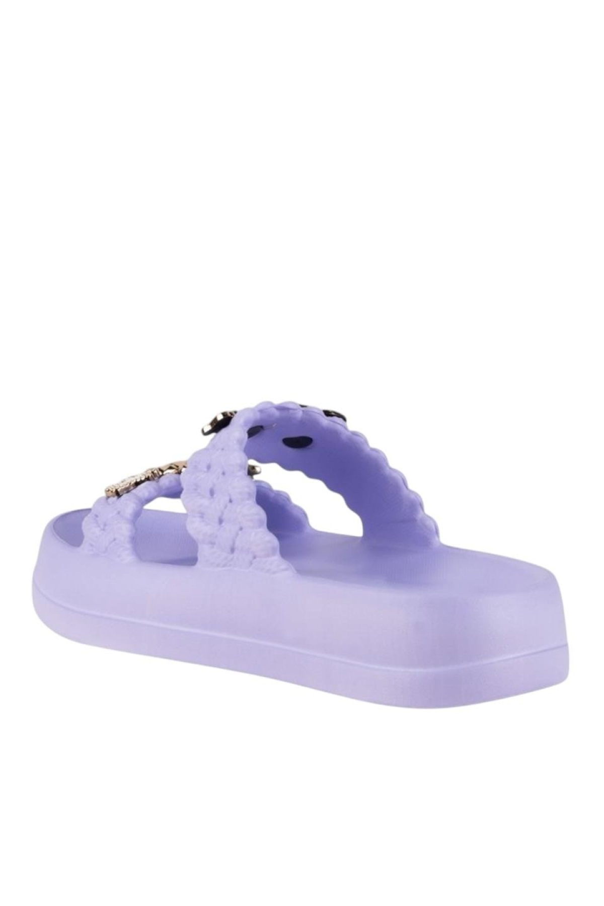Kadın Taşlı Şık Rahat Konforlu Günlük Terlik Lila - Görsel 4