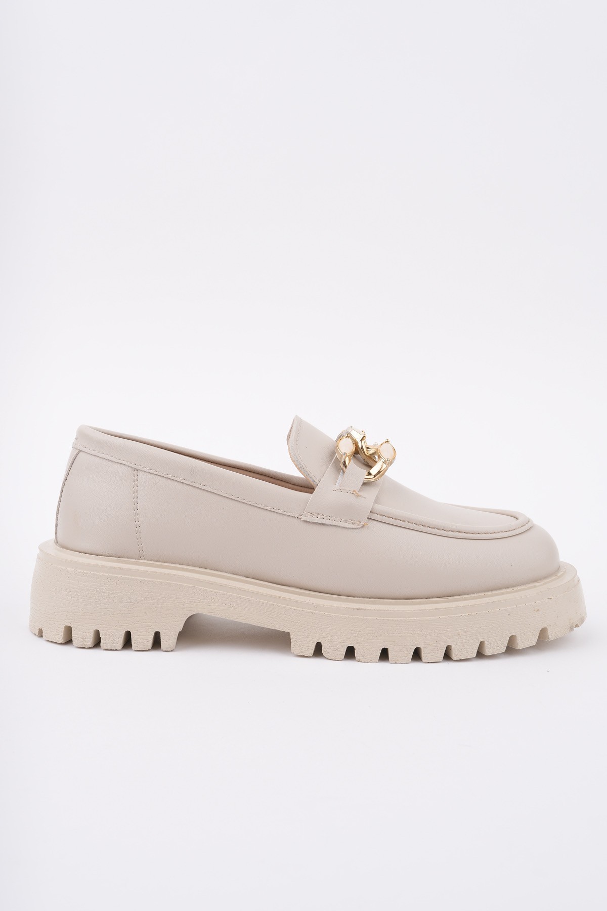 CRASHER Kalın Taban Tokalı Günlük Casual Makosen Kadın Loafer Ayakkabı - Görsel 4