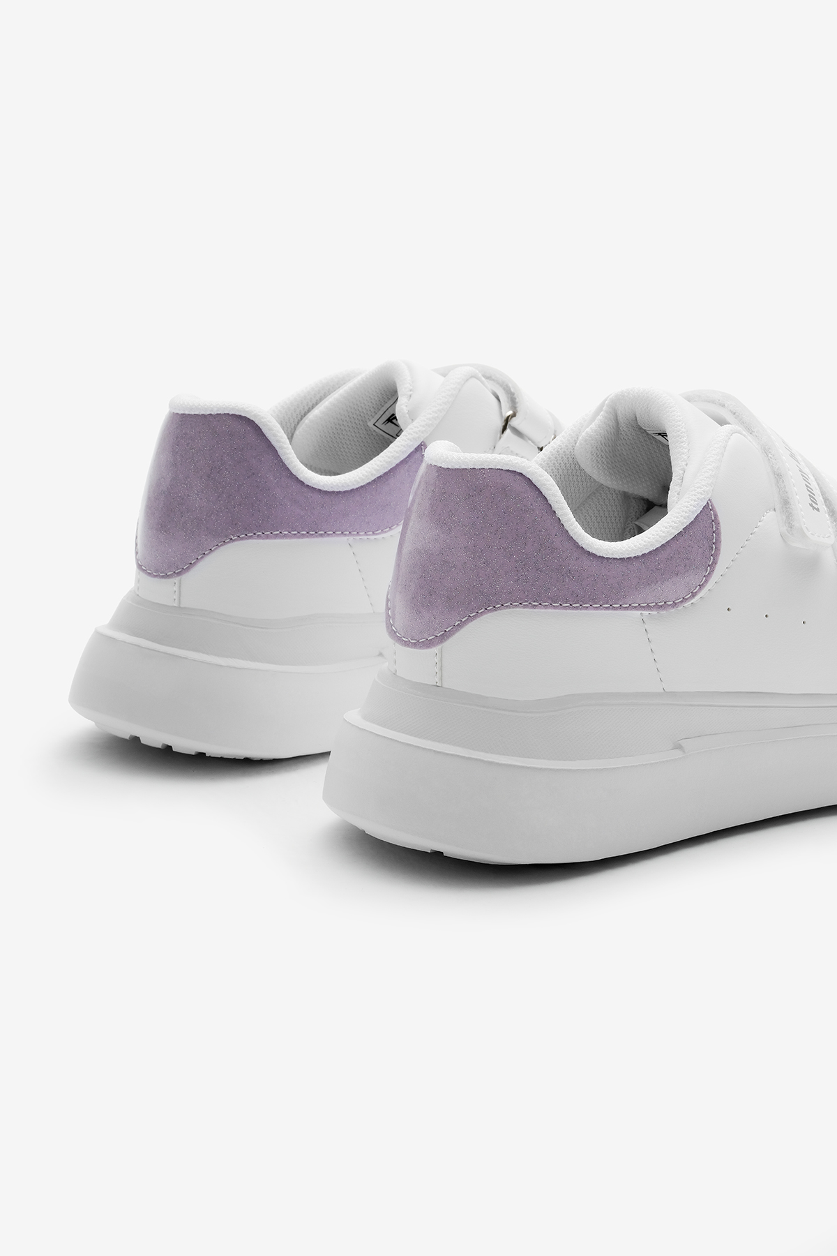 Çocuk Unisex Beyaz Lila Eva Faylon Taban Üç Cırtlı Spor Ayakkabı - Görsel 6