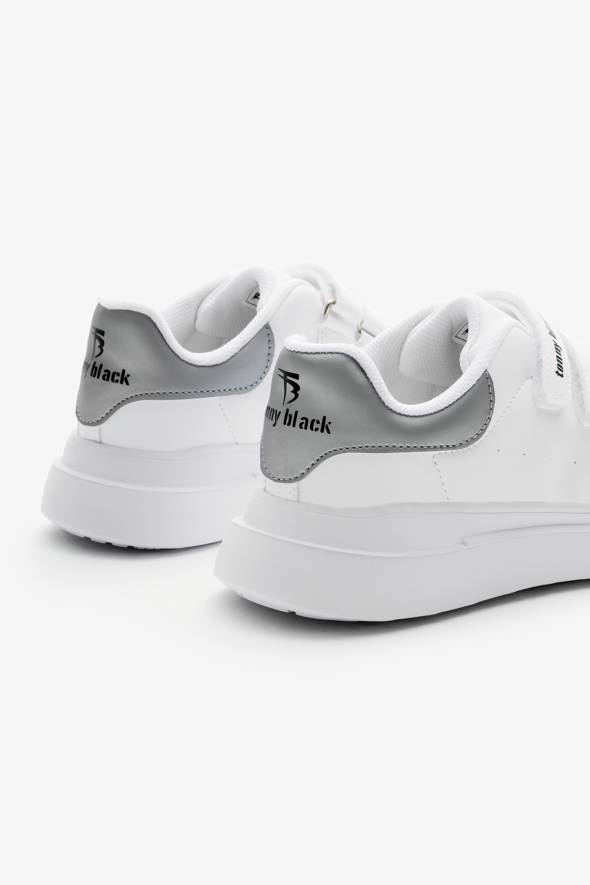 Çocuk Unisex Beyaz Gümüş Eva Faylon Taban Üç Cırtlı Spor Ayakkabı - Görsel 6