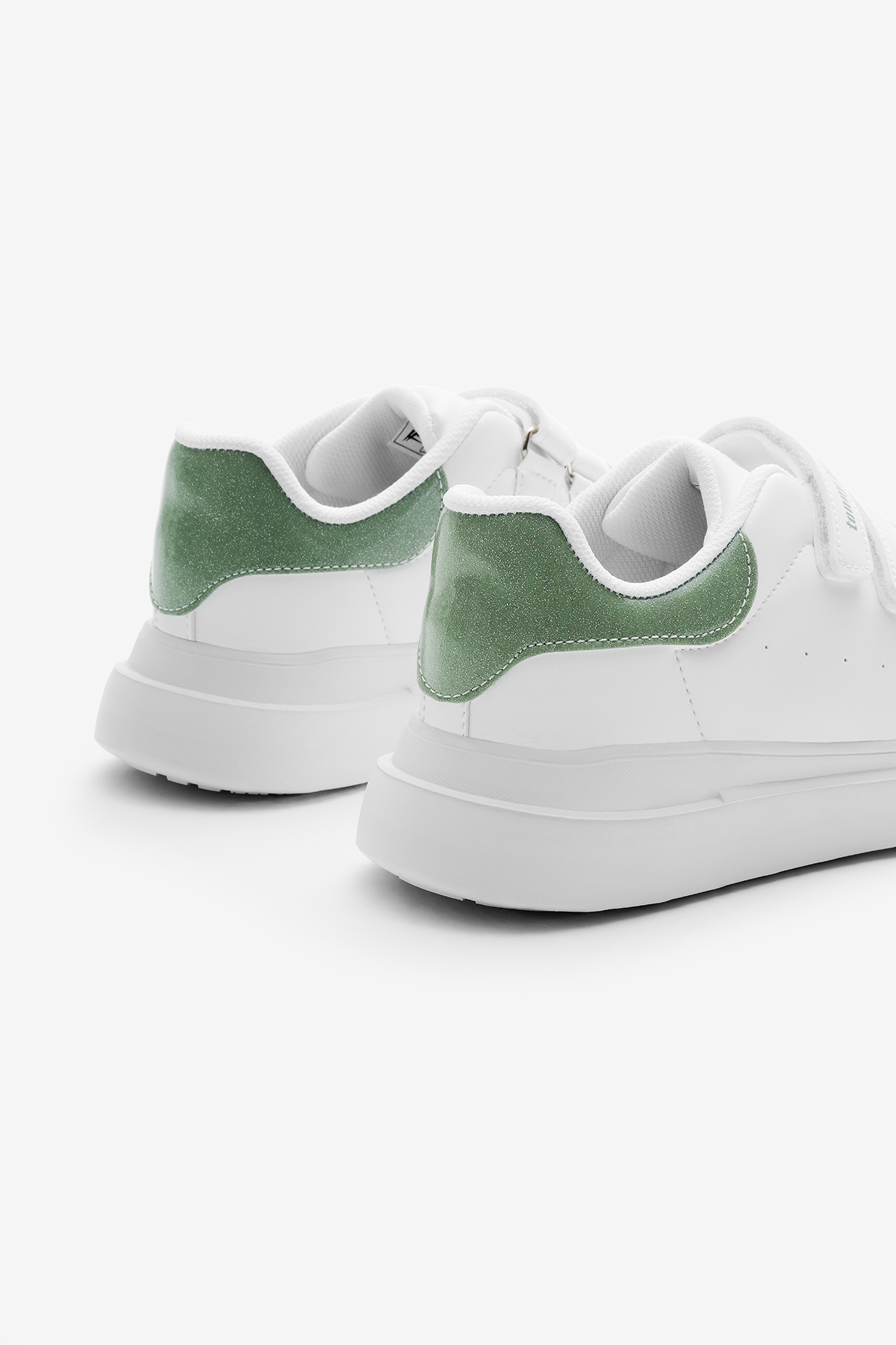 Çocuk Unisex Beyaz Su Yeşili Eva Faylon Taban Üç Cırtlı Spor Ayakkabı - Görsel 6