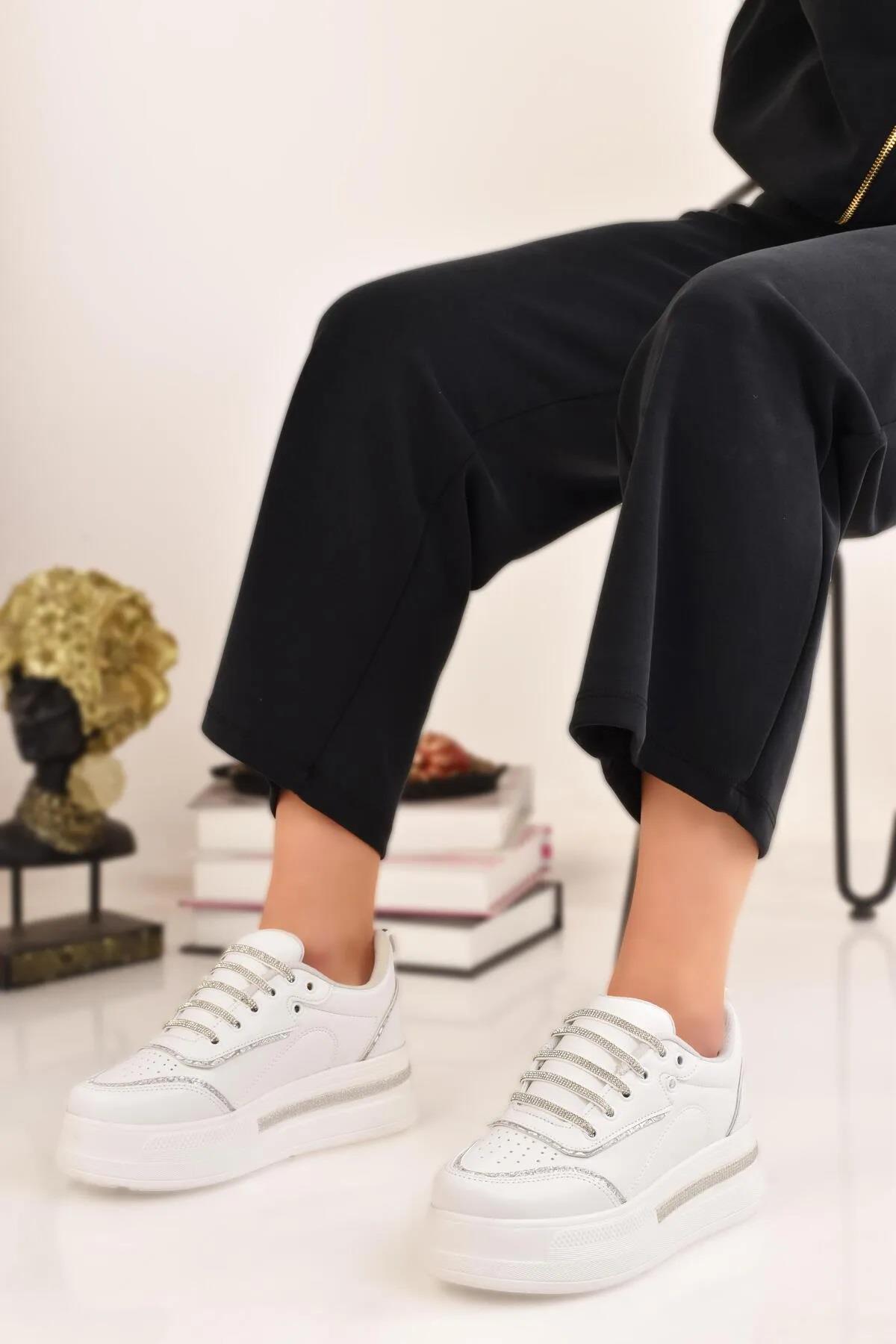 Kadın Kalın Yüksek Hafif Taban Spor Ayakkabı Sneaker - Görsel 2