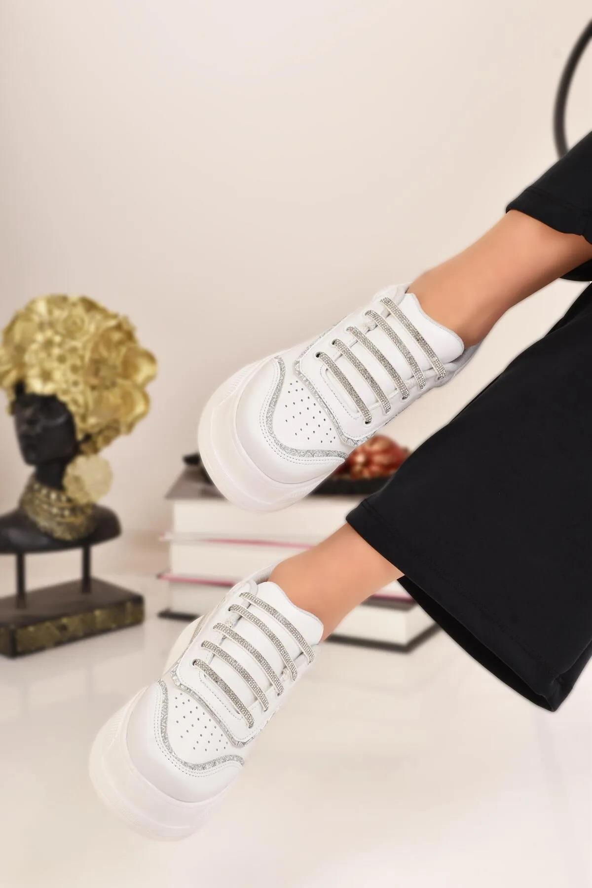 Kadın Kalın Yüksek Hafif Taban Spor Ayakkabı Sneaker - Görsel 3