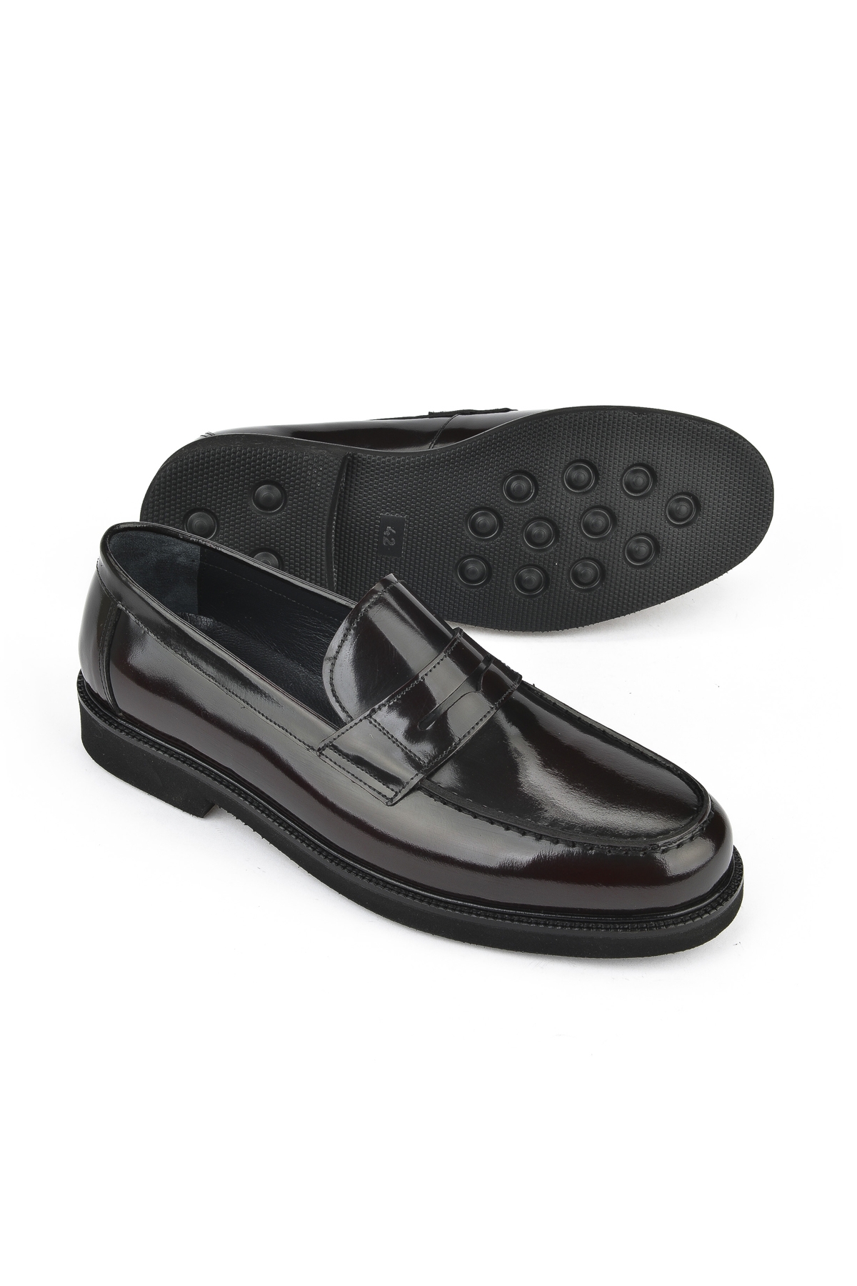 Erkek Hakiki Deri Ayakkabı 151145Z144 Bordo - Görsel 5