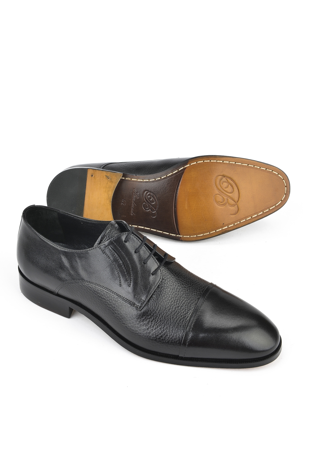 Erkek Hakiki Deri Kösele Ayakkabı 151145Z480 Siyah - Görsel 5