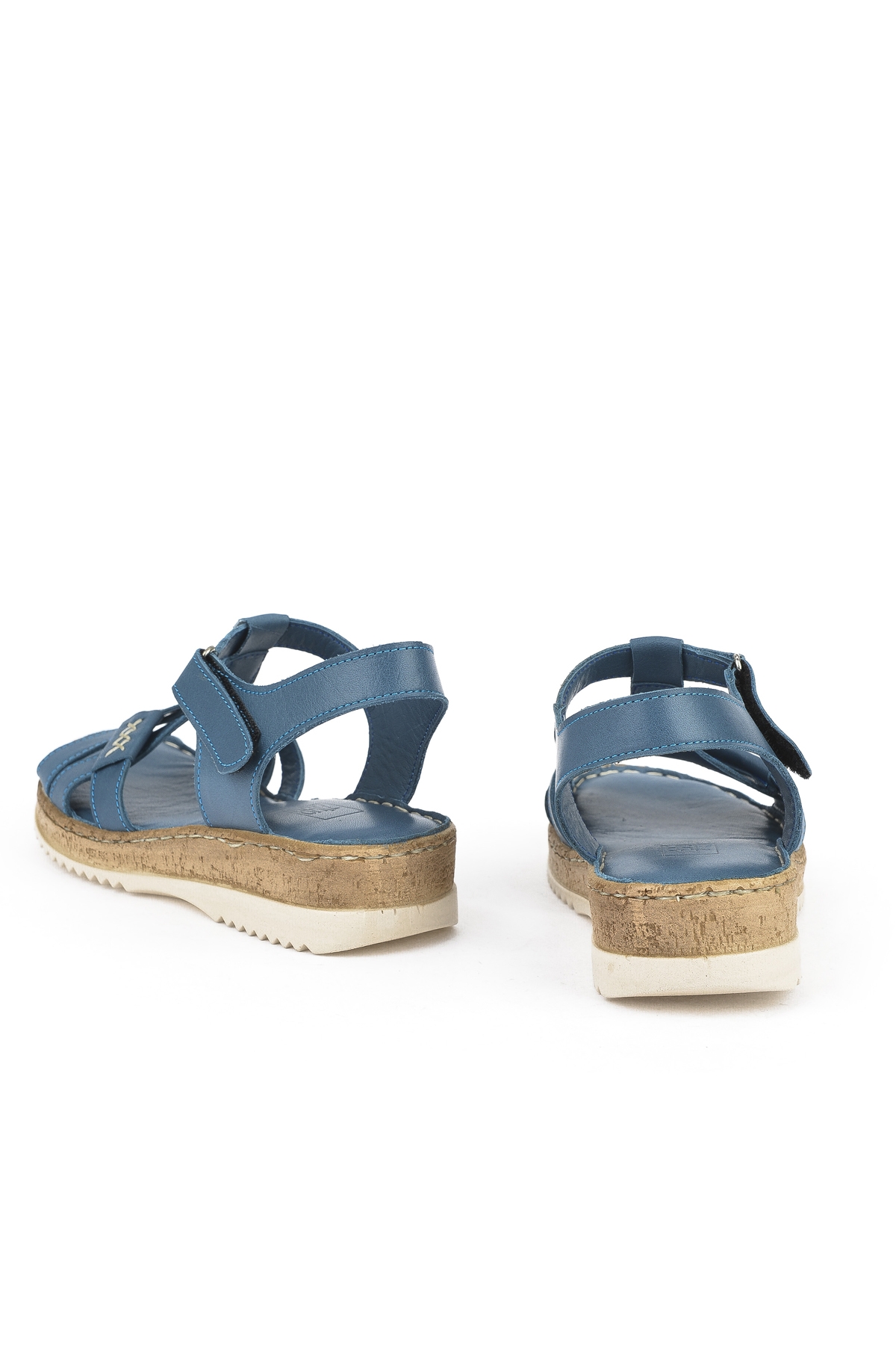 Kadın Hakiki Deri Sandalet 1511051Z011 Mavi - Görsel 4