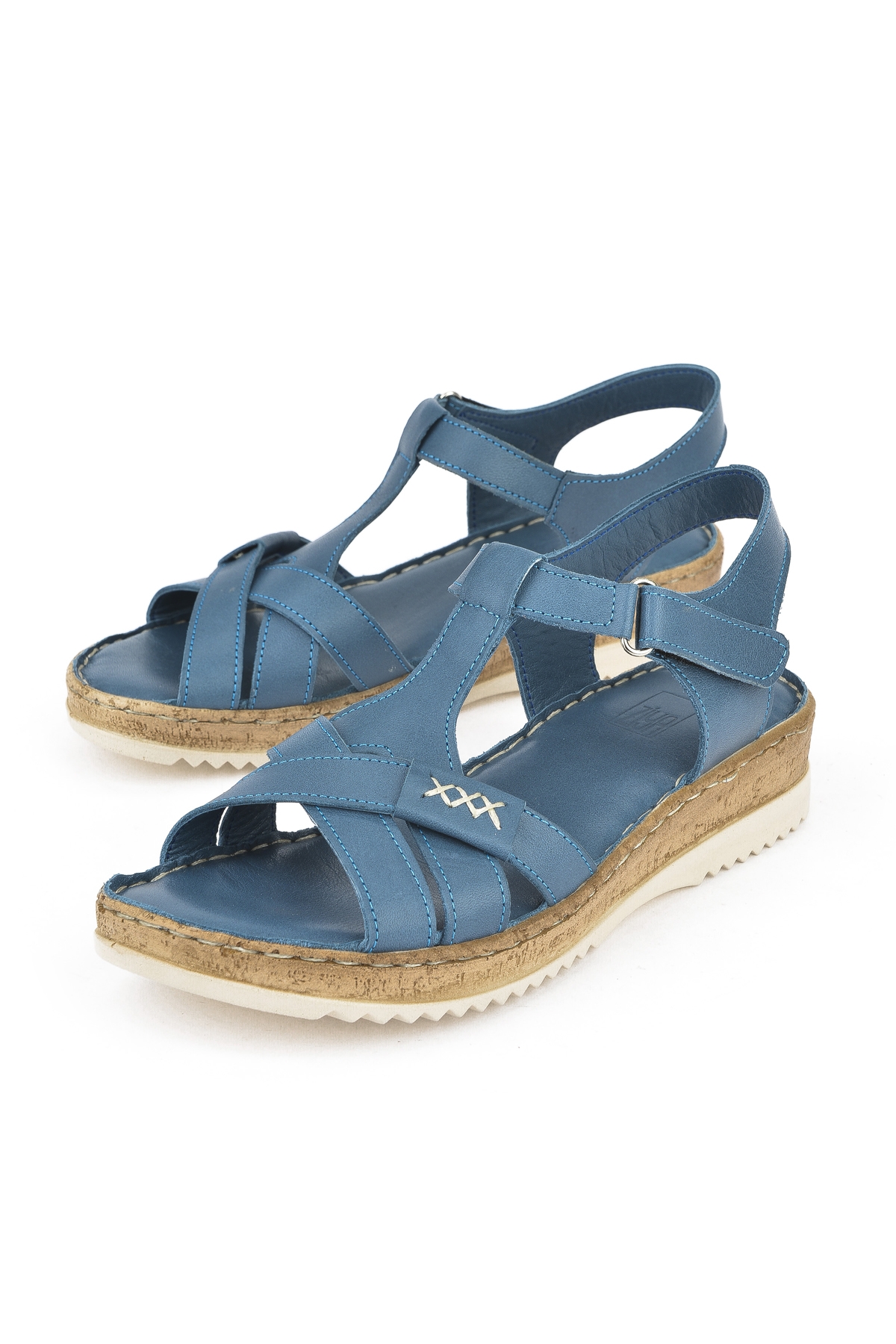 Kadın Hakiki Deri Sandalet 1511051Z011 Mavi - Görsel 6