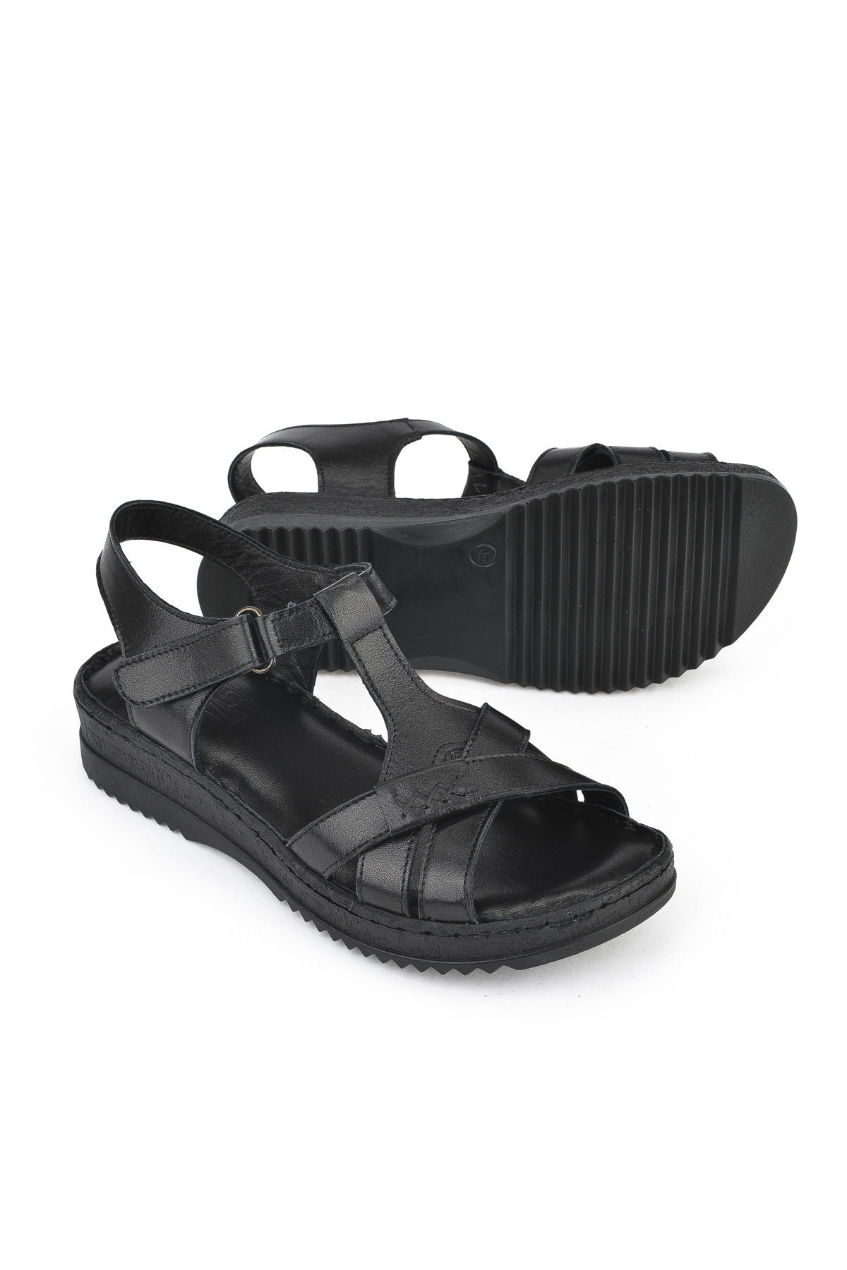 Kadın Hakiki Deri Sandalet 1511051Z011 Siyah - Görsel 5
