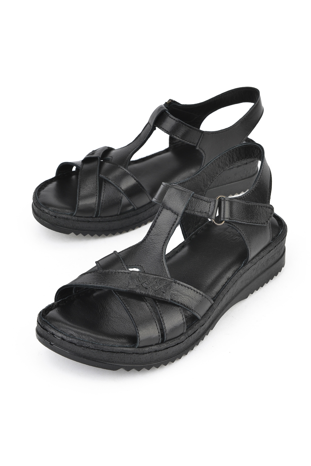 Kadın Hakiki Deri Sandalet 1511051Z011 Siyah - Görsel 6