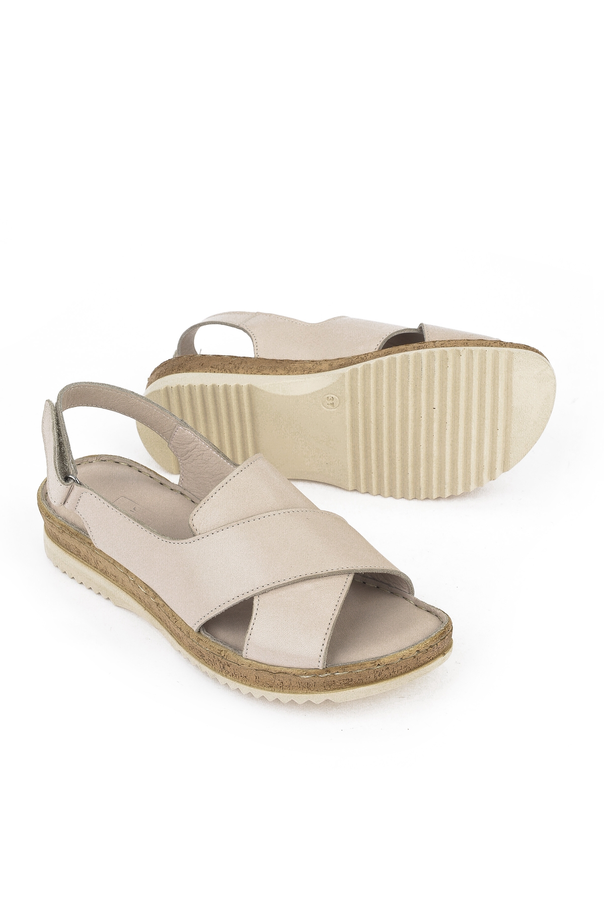 Kadın Hakiki Deri Sandalet 1511051Z036 Gri - Görsel 5