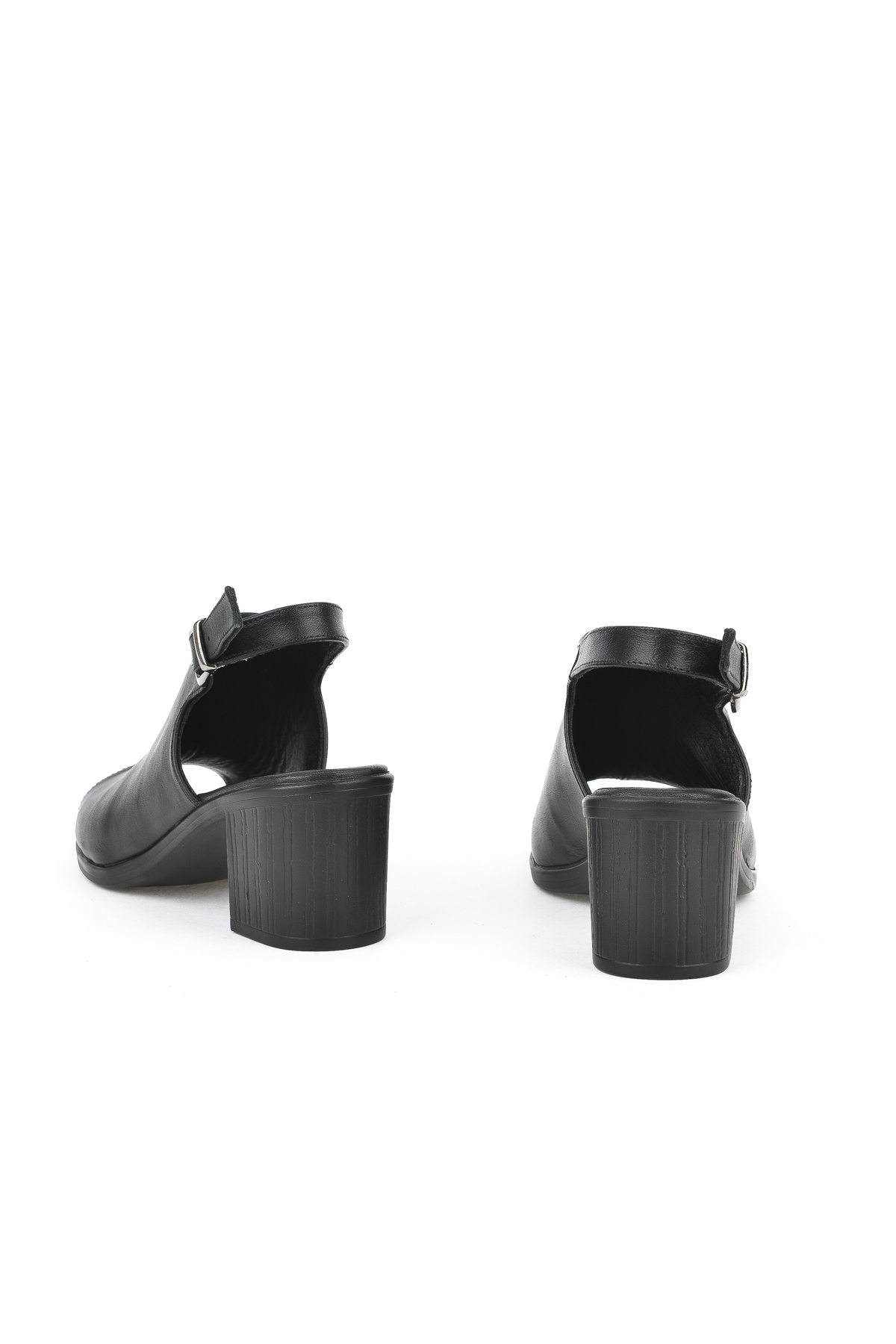 Kadın Hakiki Deri Topuklu Sandalet 1511020Z2212 Siyah - Görsel 4