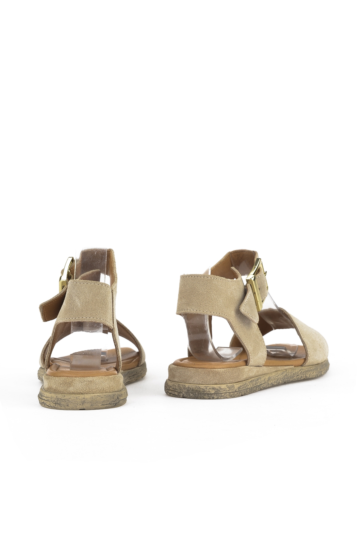 Kadın Hakiki Deri Sandalet 1511047Z713 Bej - Görsel 4