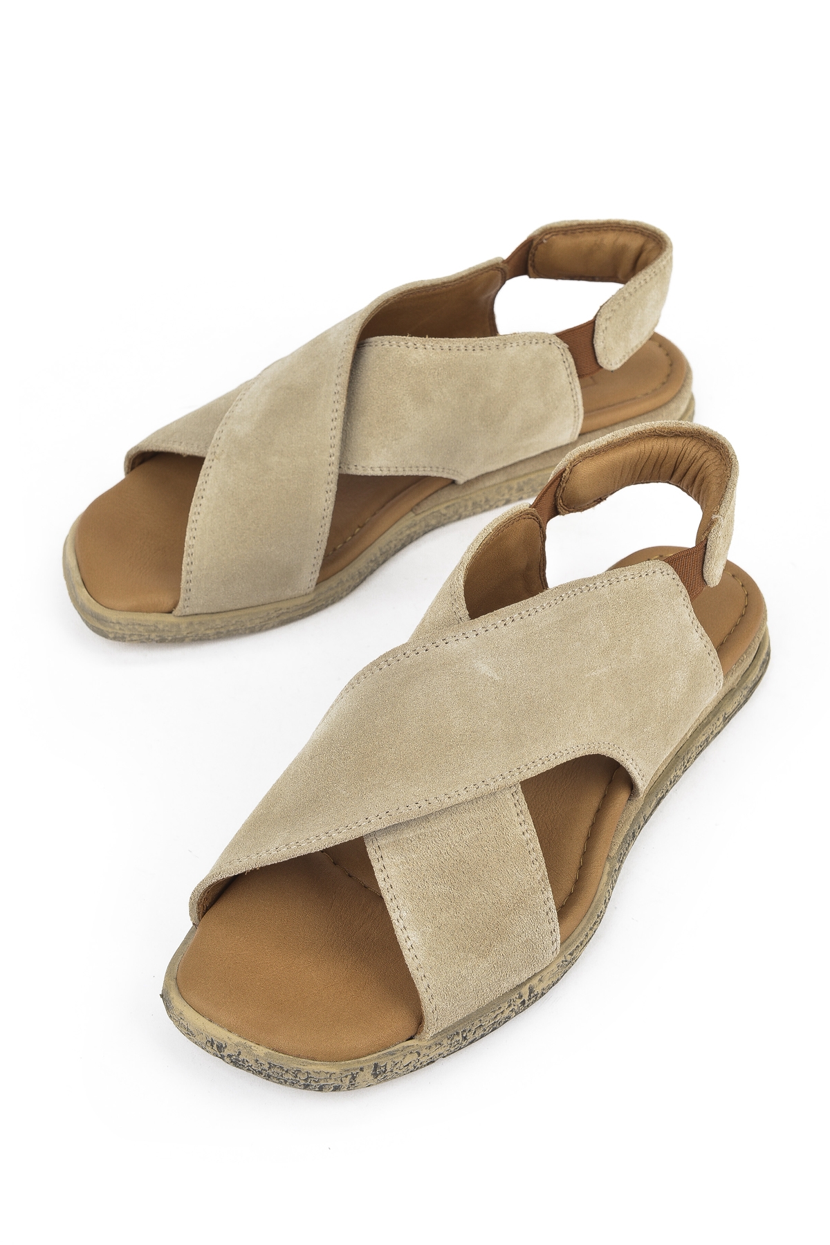 Kadın Hakiki Deri Sandalet 1511047Z706 Bej - Görsel 6