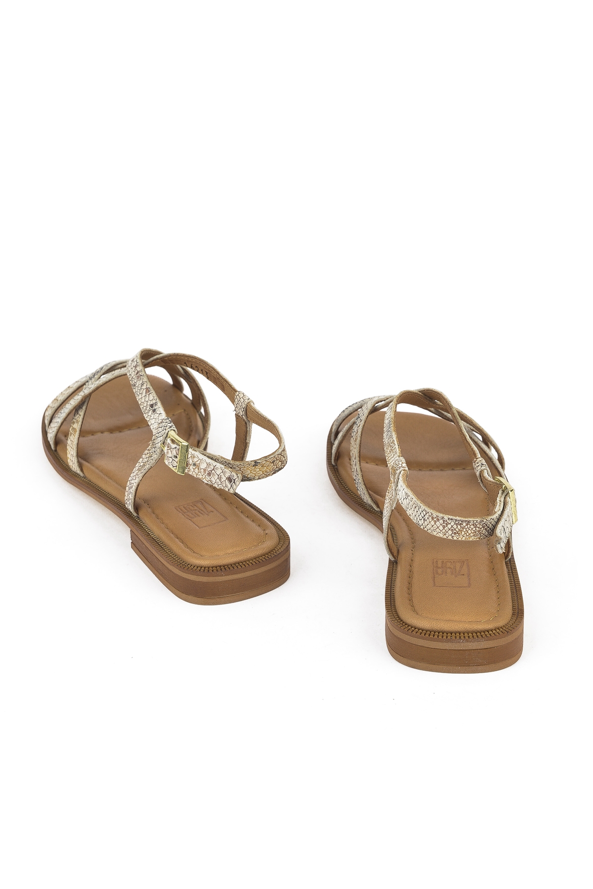 Kadın Hakiki Deri Sandalet 1511047Z16213 Bej-Yılan - Görsel 4