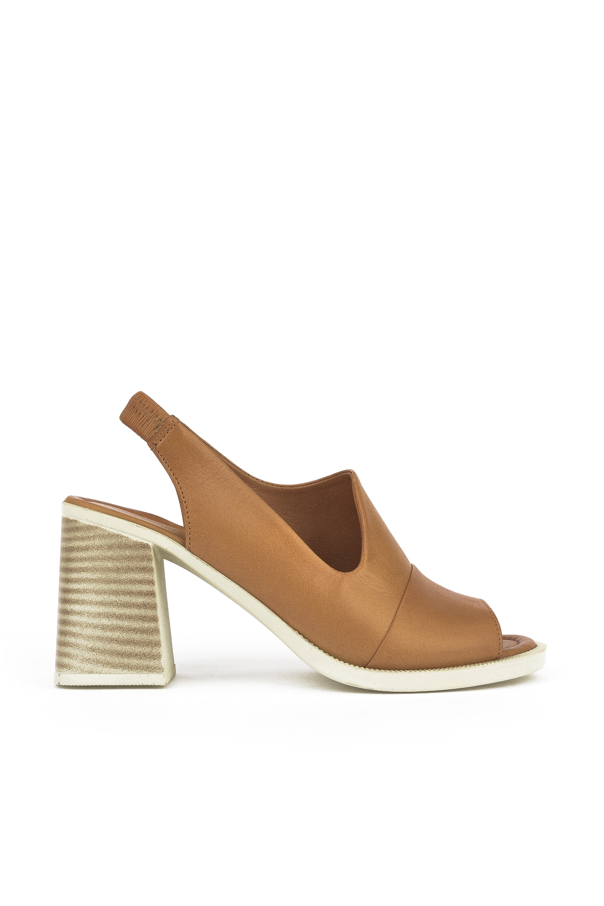 Kadın Hakiki Deri Topuklu Sandalet 151992Z54004 Taba - Görsel 2