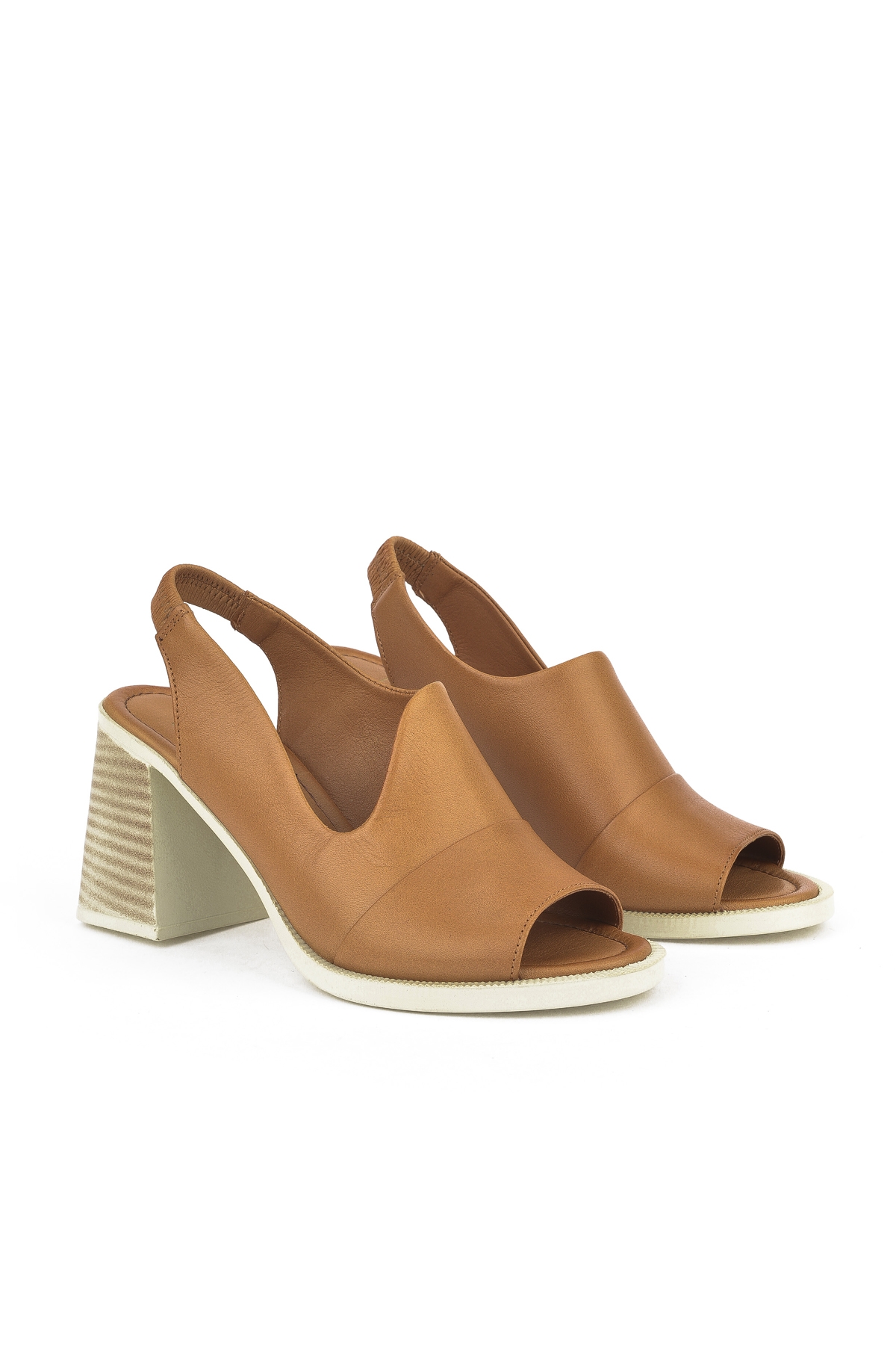 Kadın Hakiki Deri Topuklu Sandalet 151992Z54004 Taba - Görsel 3