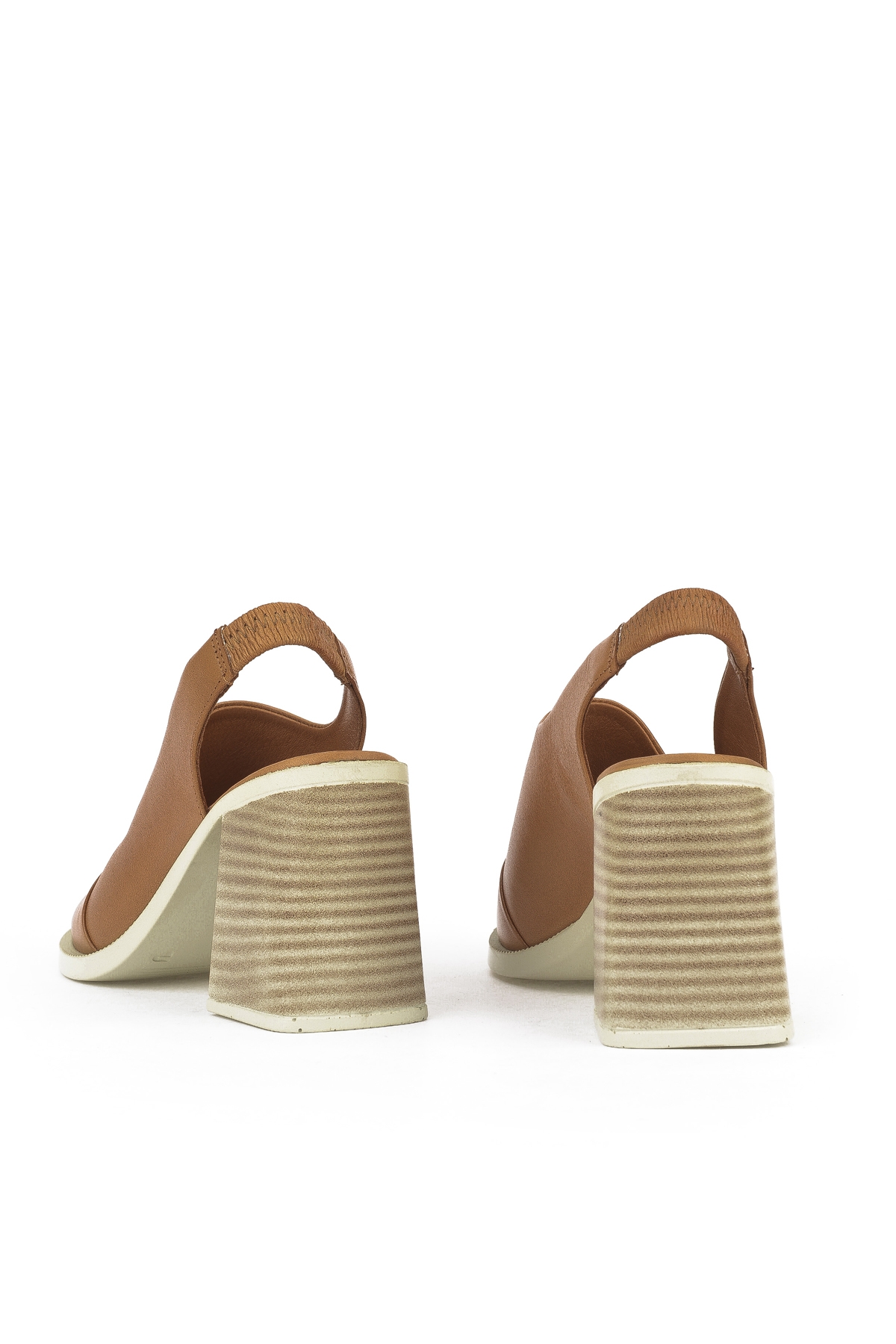 Kadın Hakiki Deri Topuklu Sandalet 151992Z54004 Taba - Görsel 4