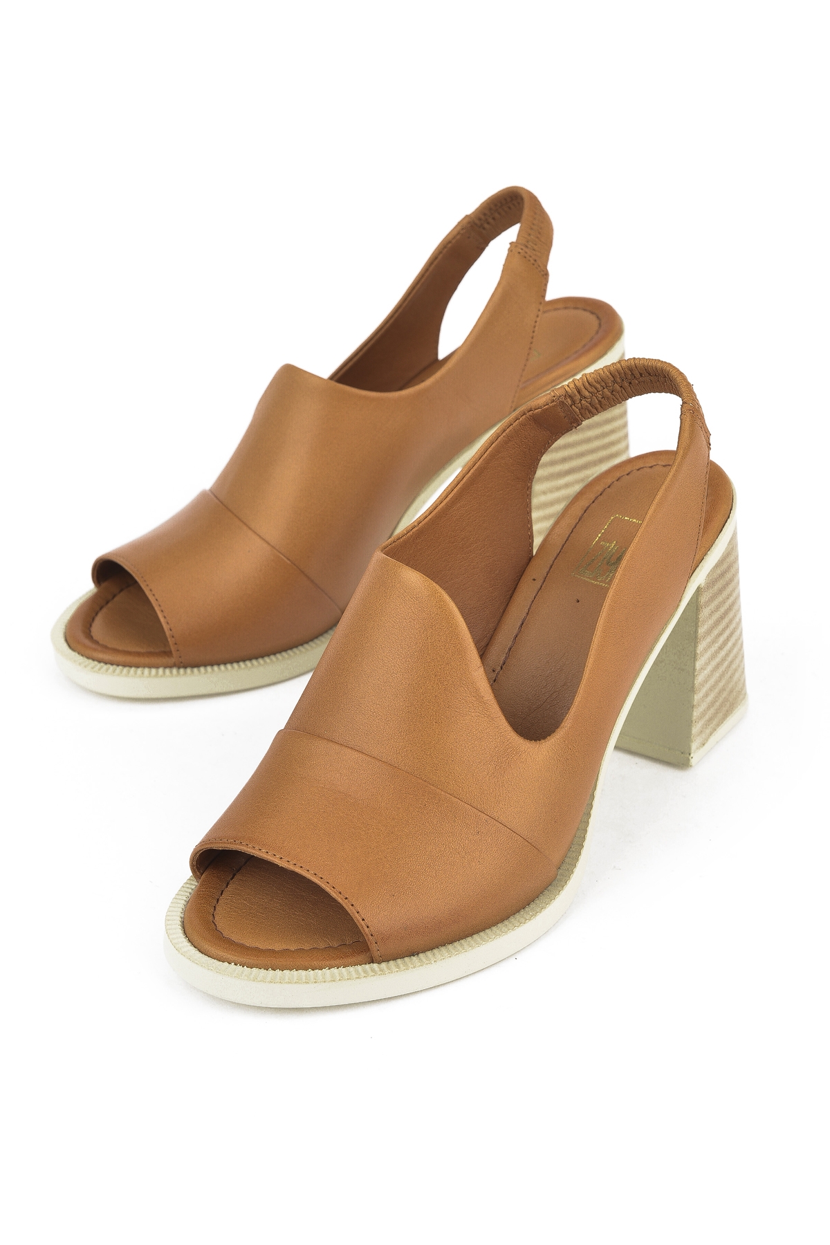 Kadın Hakiki Deri Topuklu Sandalet 151992Z54004 Taba - Görsel 6