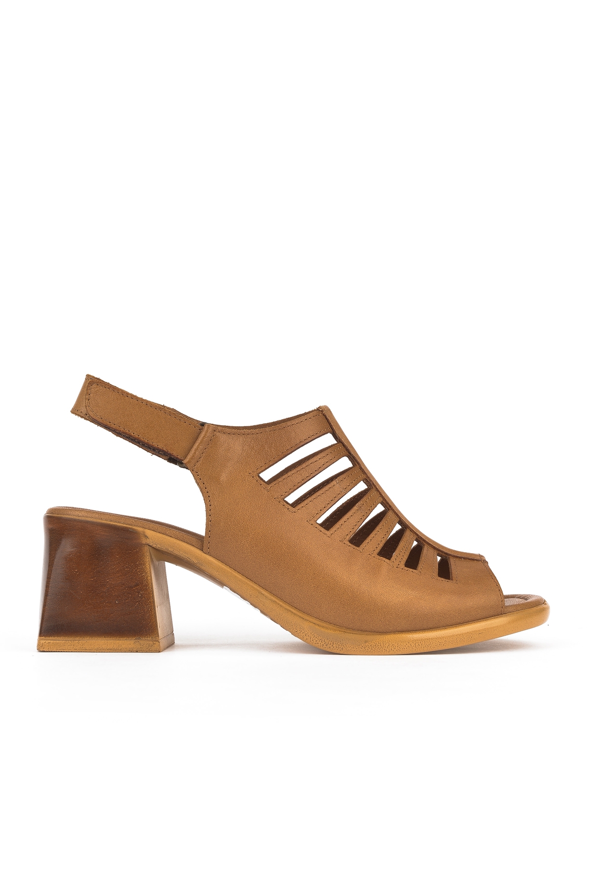 Kadın Hakiki Deri Topuklu Sandalet 151992Z12001 Taba - Görsel 2