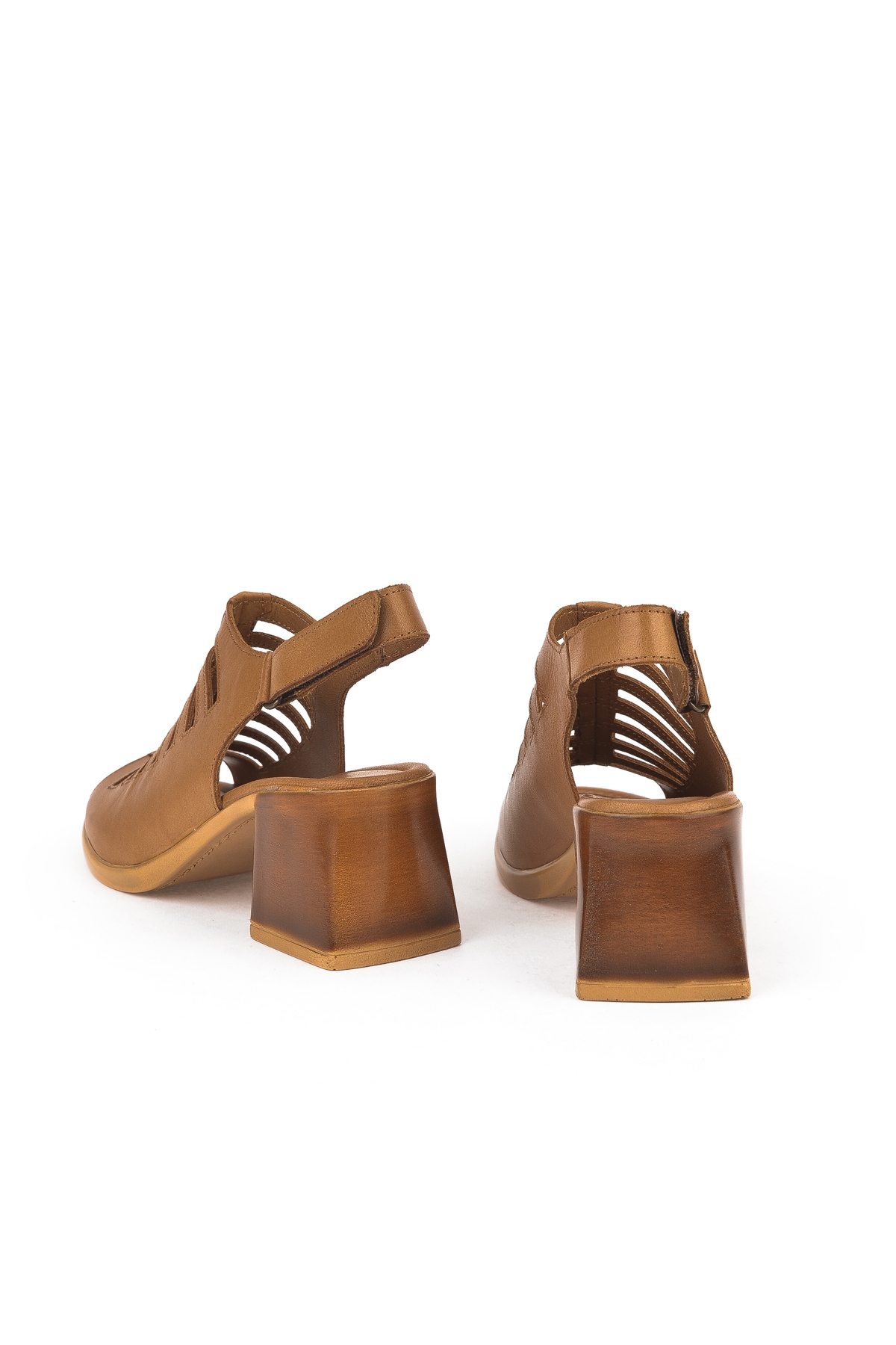 Kadın Hakiki Deri Topuklu Sandalet 151992Z12001 Taba - Görsel 4