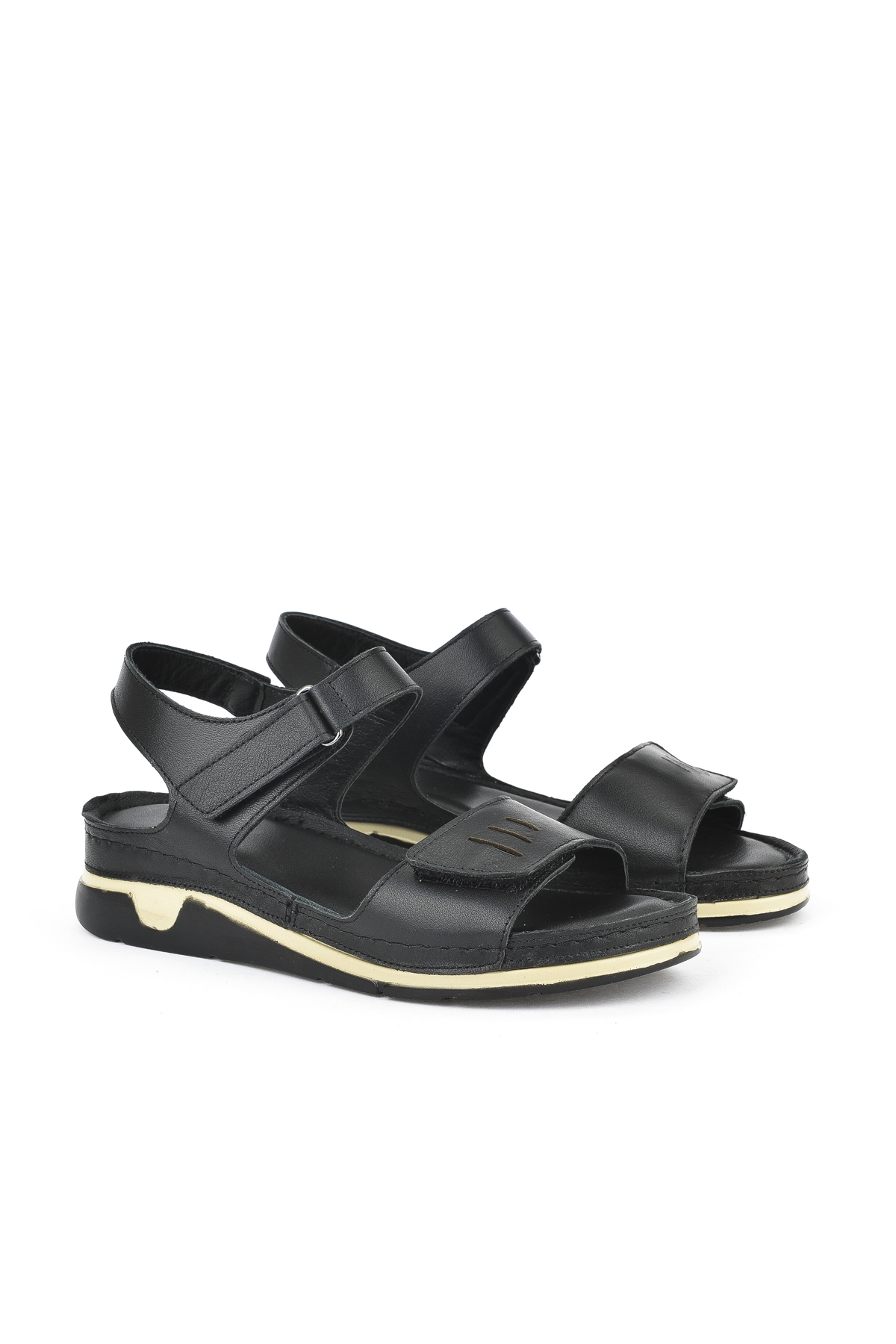 Kadın Hakiki Deri Sandalet 1511008Z22 Siyah - Görsel 3
