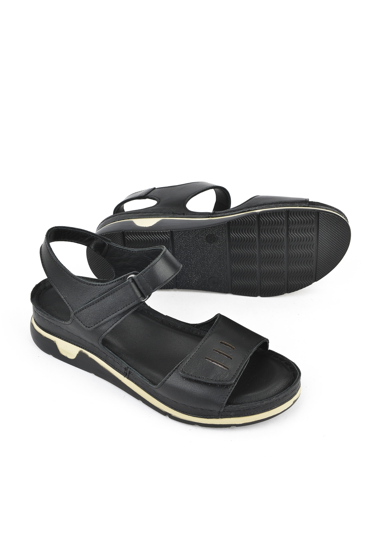 Kadın Hakiki Deri Sandalet 1511008Z22 Siyah - Görsel 5