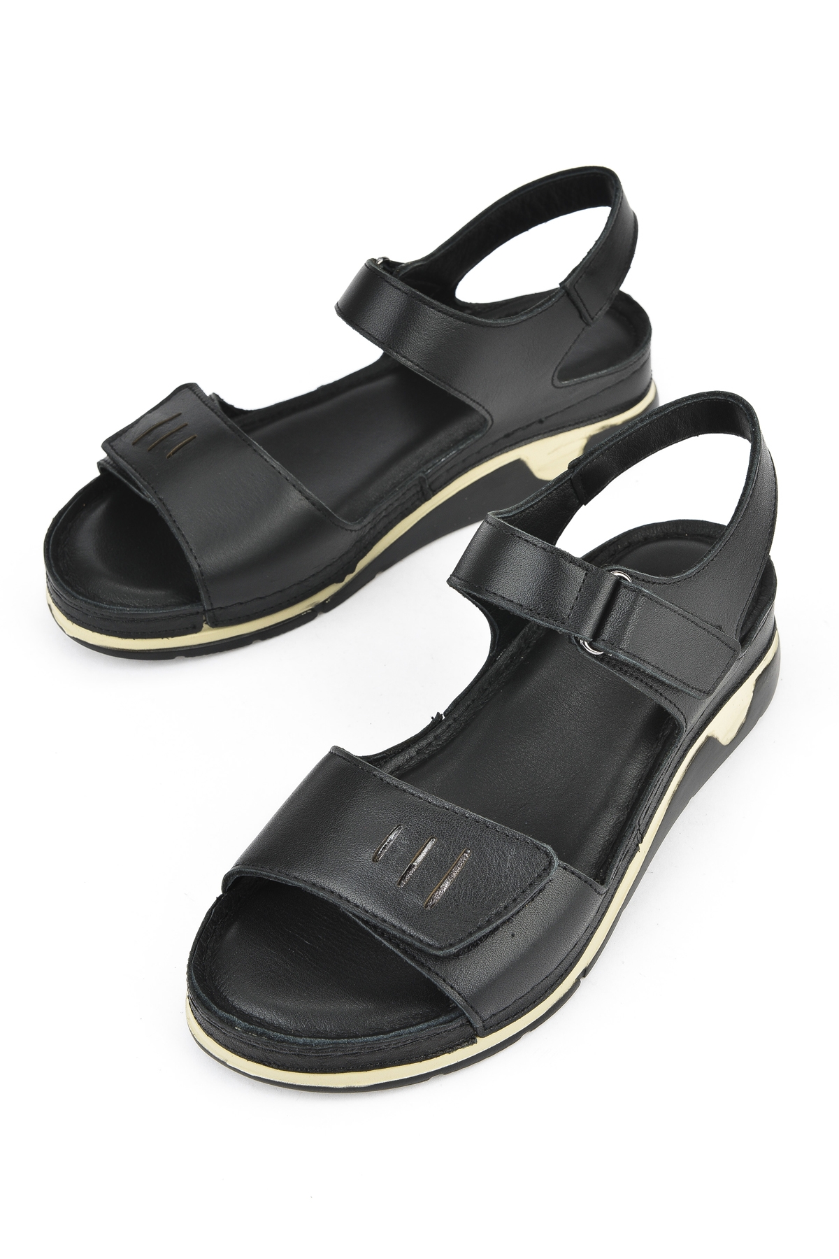 Kadın Hakiki Deri Sandalet 1511008Z22 Siyah - Görsel 6