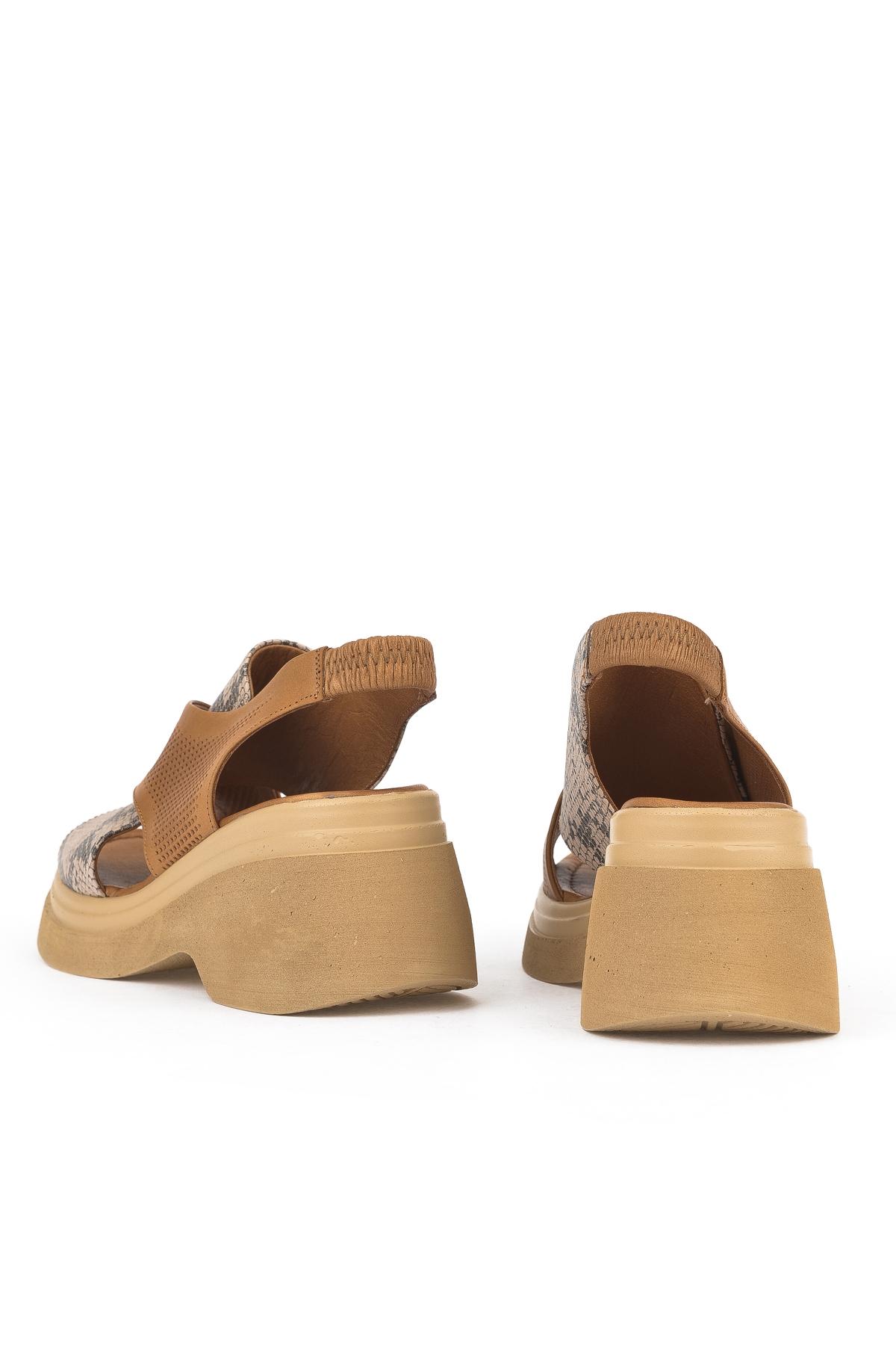 Kadın Hakiki Deri Topuklu Sandalet 151992Z64001 Taba - Görsel 4