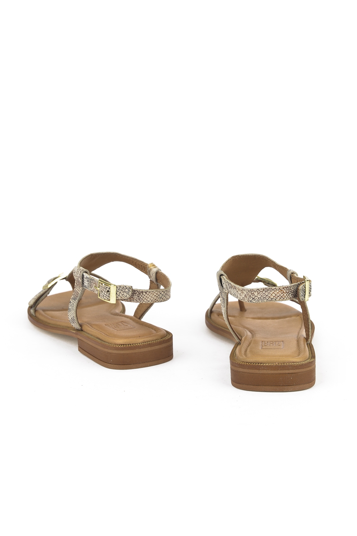 Kadın Hakiki Deri Sandalet 1511047Z16219 Bej-Yılan - Görsel 4