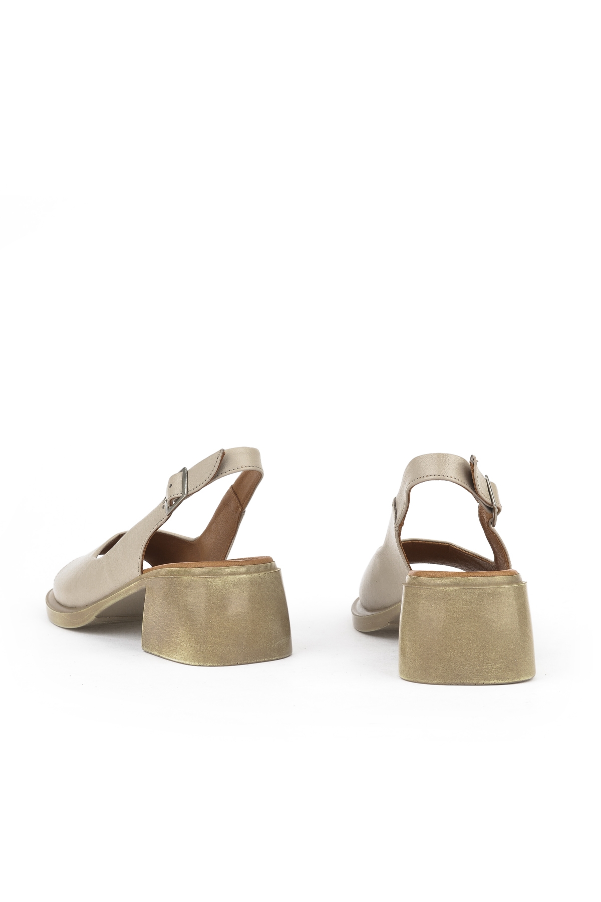 Kadın Hakiki Deri Topuklu Sandalet 151992Z8004 Buz - Görsel 4