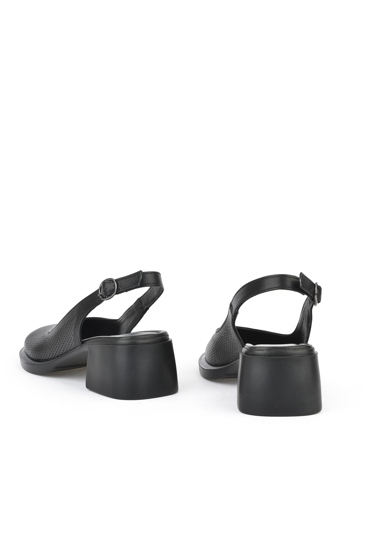 Kadın Hakiki Deri Topuklu Sandalet 151992Z8001 Siyah - Görsel 4