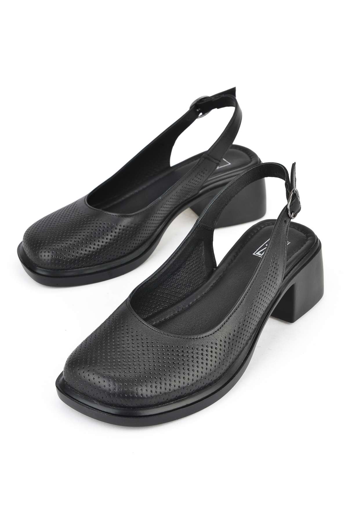 Kadın Hakiki Deri Topuklu Sandalet 151992Z8001 Siyah - Görsel 6