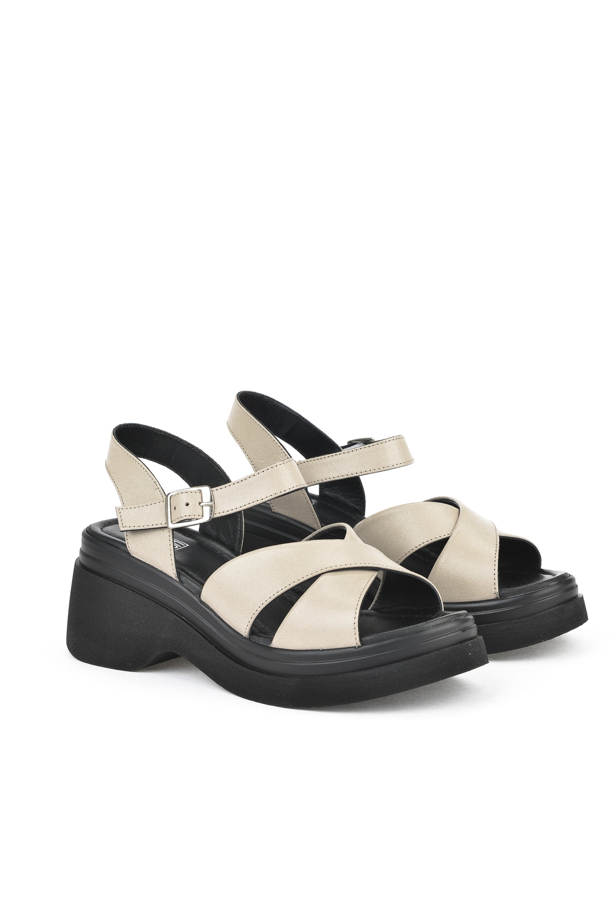 Kadın Hakiki Deri Topuklu Sandalet 151992Z64004 Buz - Görsel 3