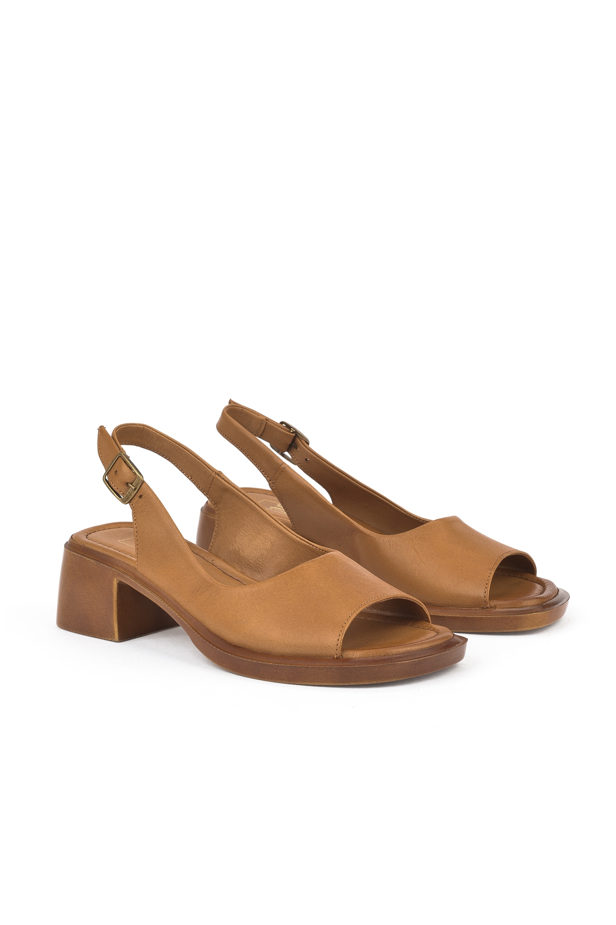 Kadın Hakiki Deri Topuklu Sandalet 151992Z8004 Taba - Görsel 3