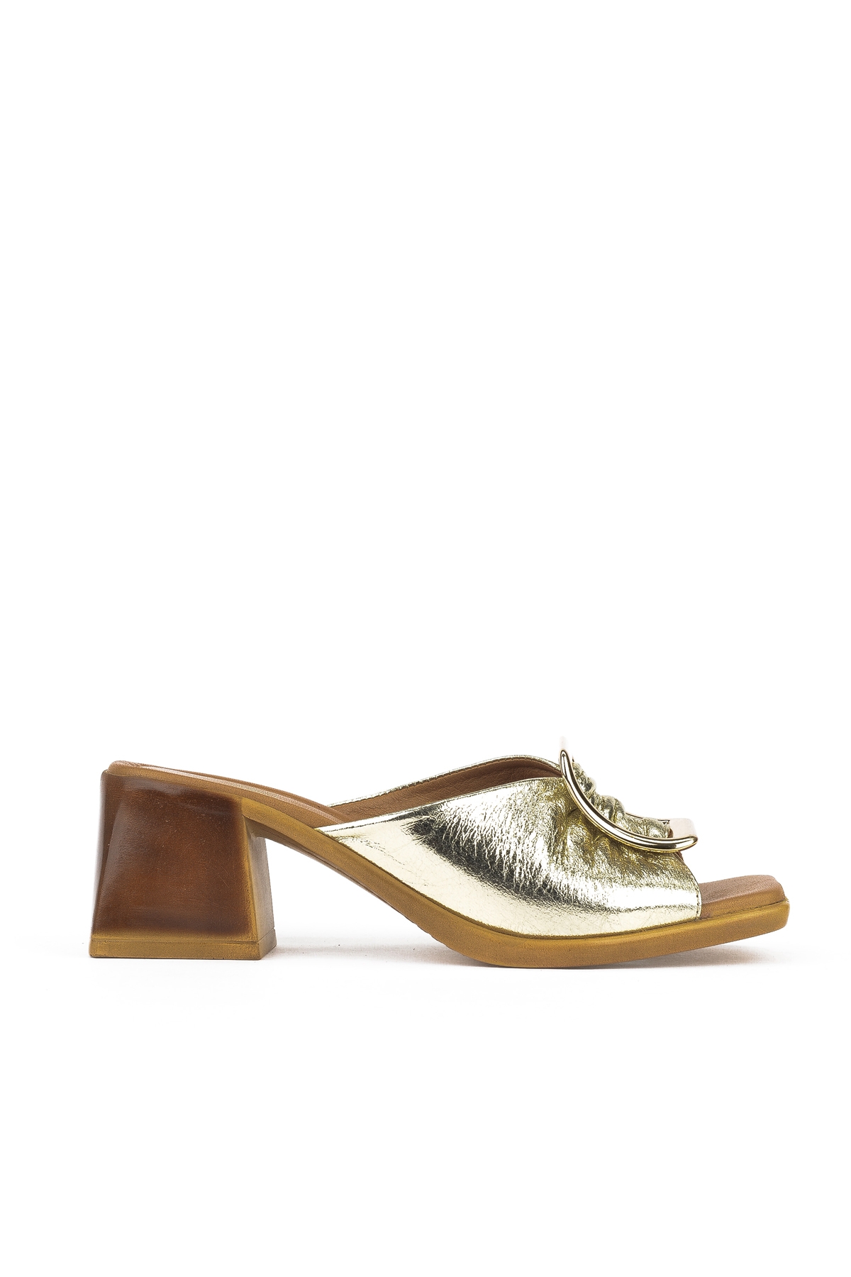 Kadın Hakiki Deri Topuklu Terlik 151992Z19008 Altın - Görsel 2