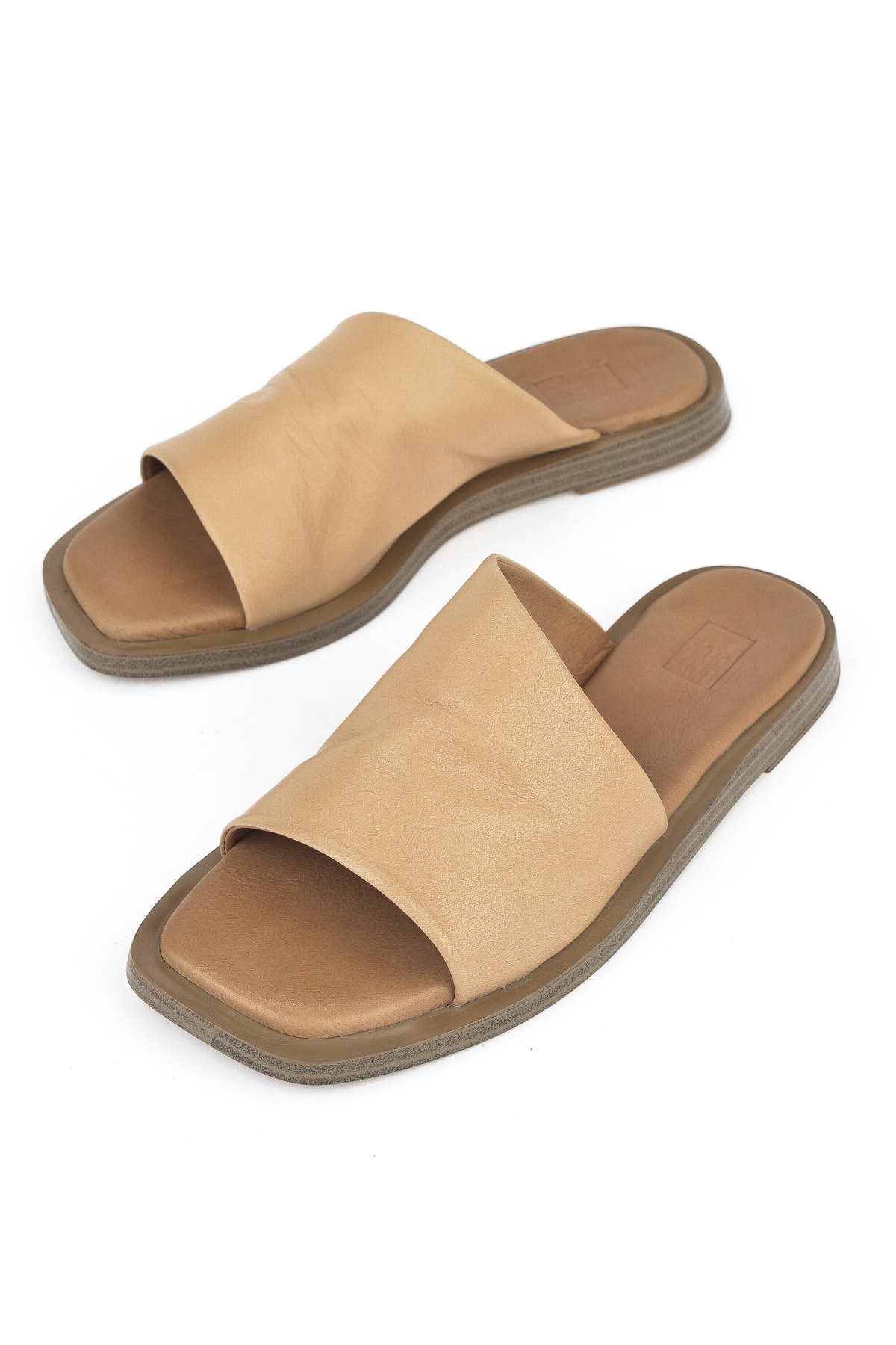 Hakiki Deri Kadın Terlik 1511033ZFATOU Nude - Görsel 6