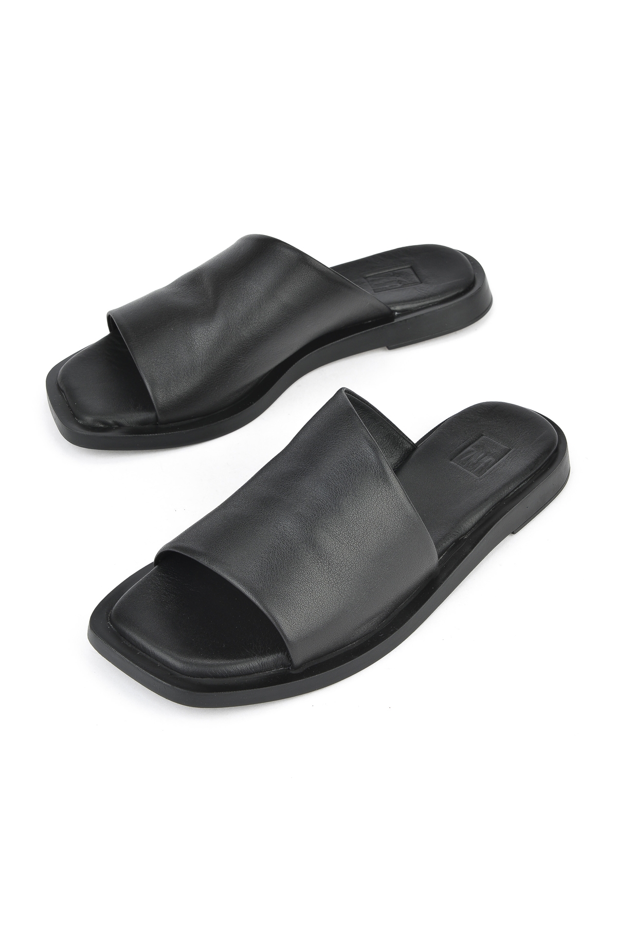 Hakiki Deri Kadın Terlik 1511033ZFATOU Siyah - Görsel 6