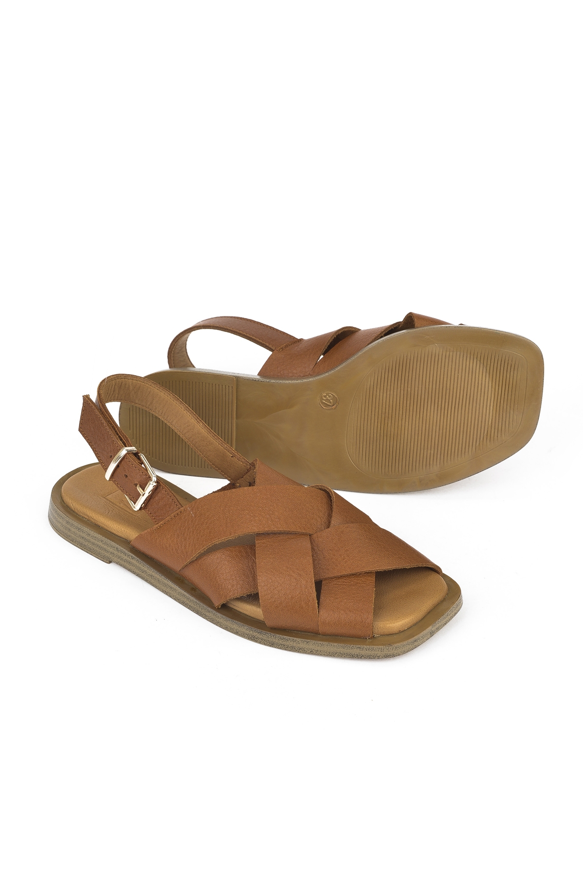 Hakiki Deri Kadın Sandalet 1511033Z25014 Taba - Görsel 5