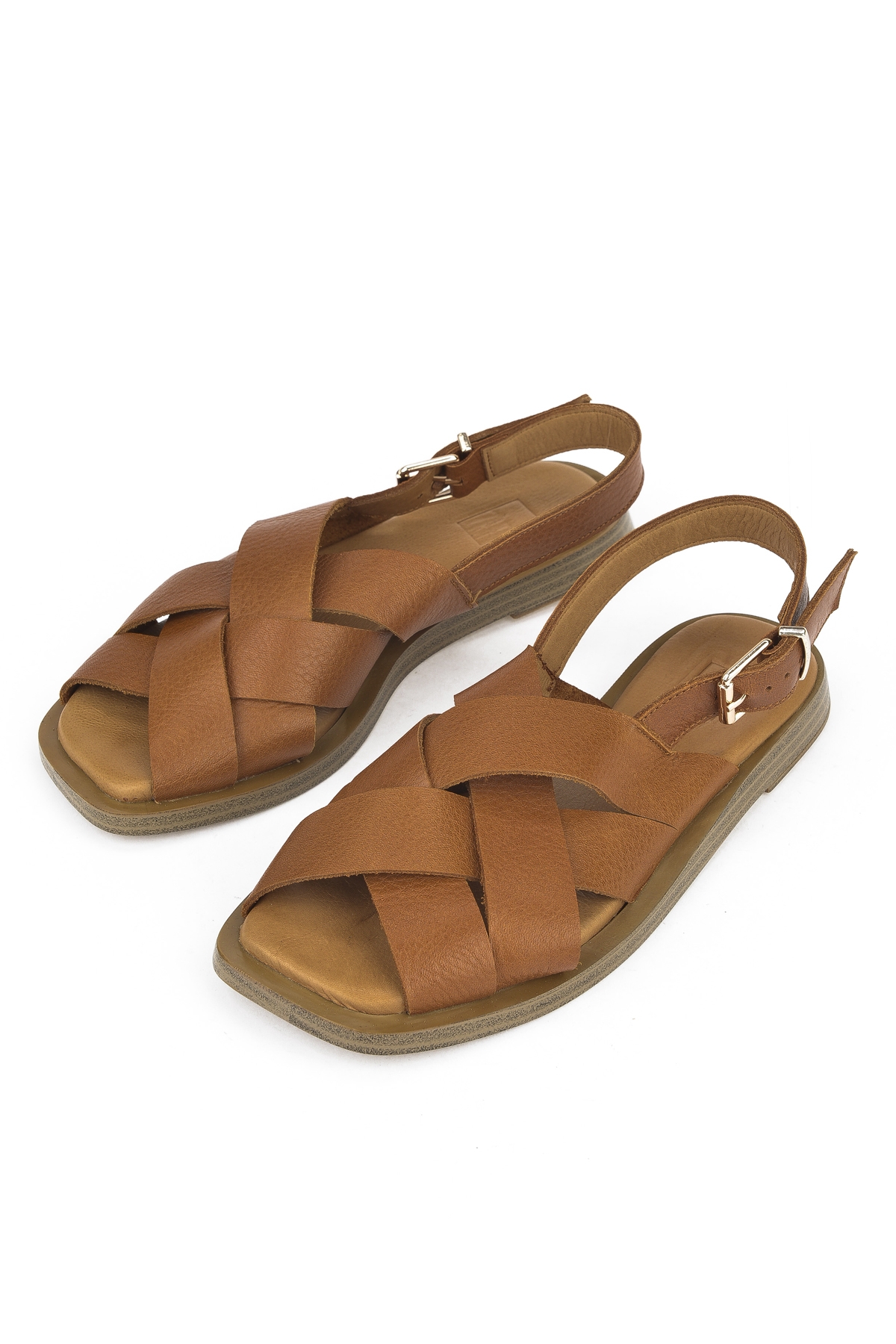 Hakiki Deri Kadın Sandalet 1511033Z25014 Taba - Görsel 6