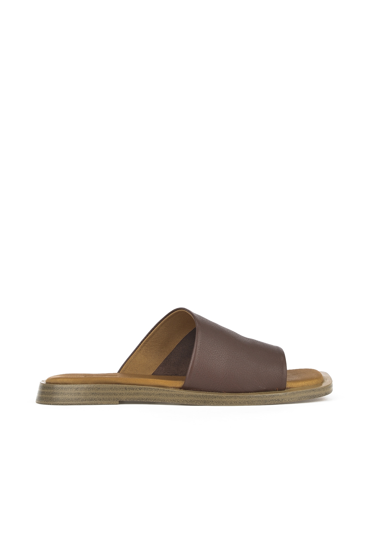 Hakiki Deri Kadın Terlik 1511033ZFATOU Kahve - Görsel 2