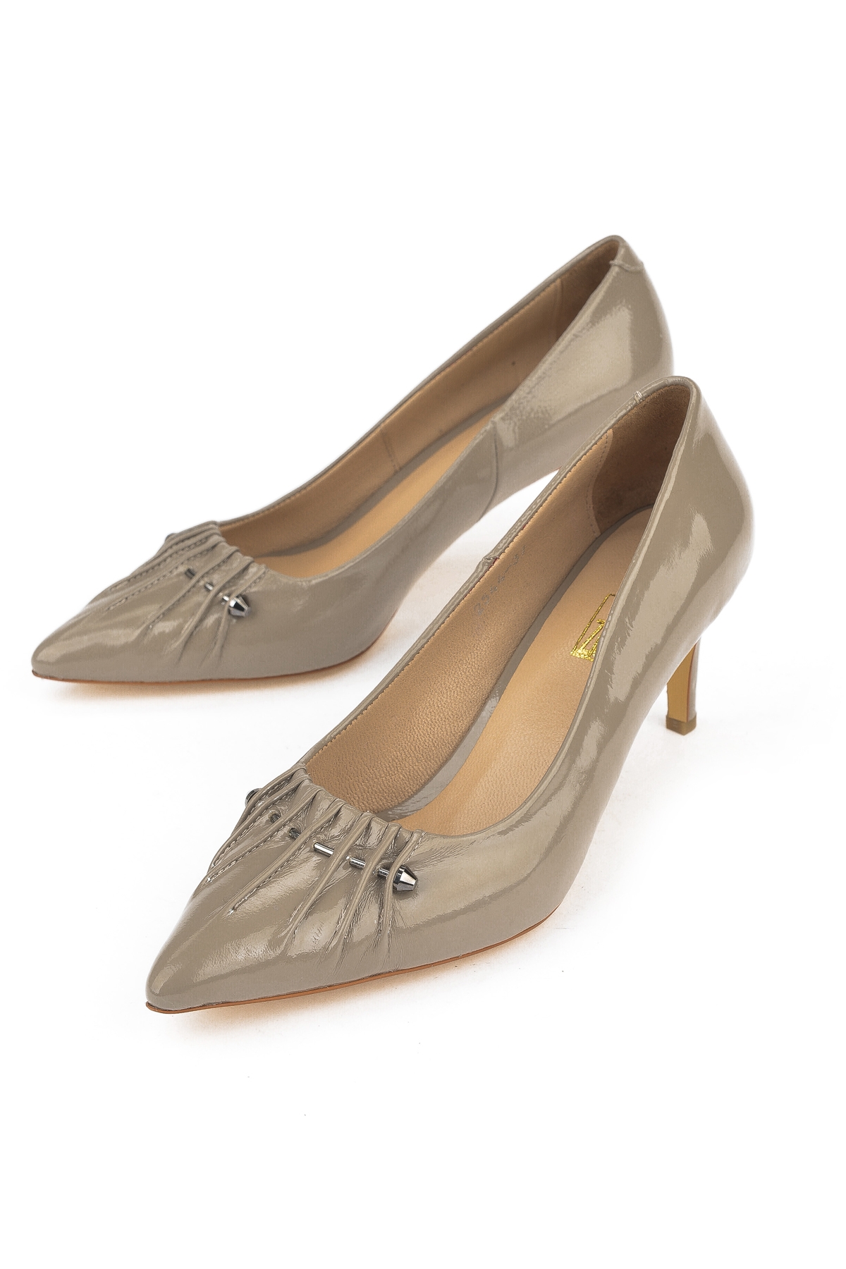 Kadın Hakiki Deri Topuklu Ayakkabı 1511030Z2544 Kum - Görsel 5